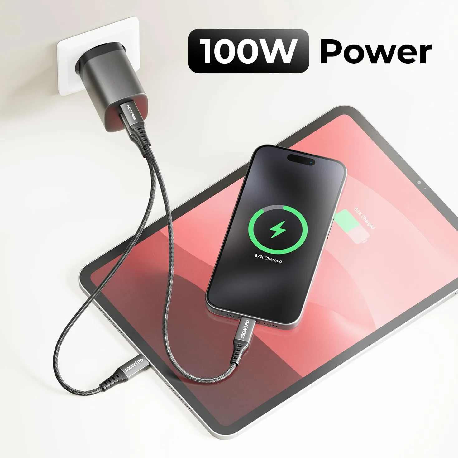 deleyCON 2m USB C Kabel 100W Szybkie Ładowanie PD 3.0 PPS USB-C na USB-C