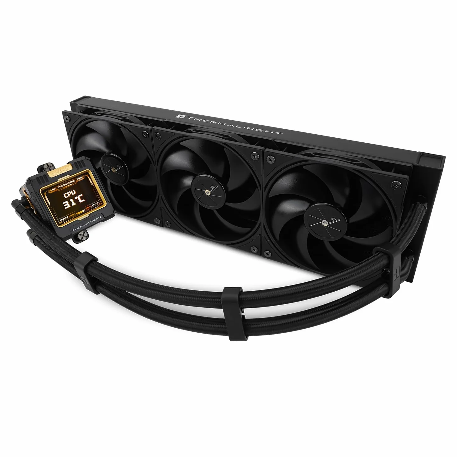 Thermalright FW 360 Czarny procesor, chłodzenie wodne, chłodzenie 360 AIO, ekran LCD o rozdzielczości IPS 320 x 240, chłodnica procesora AMD/Intel LGA1700/AM4/AM5, AIO Chłodzenie wodą