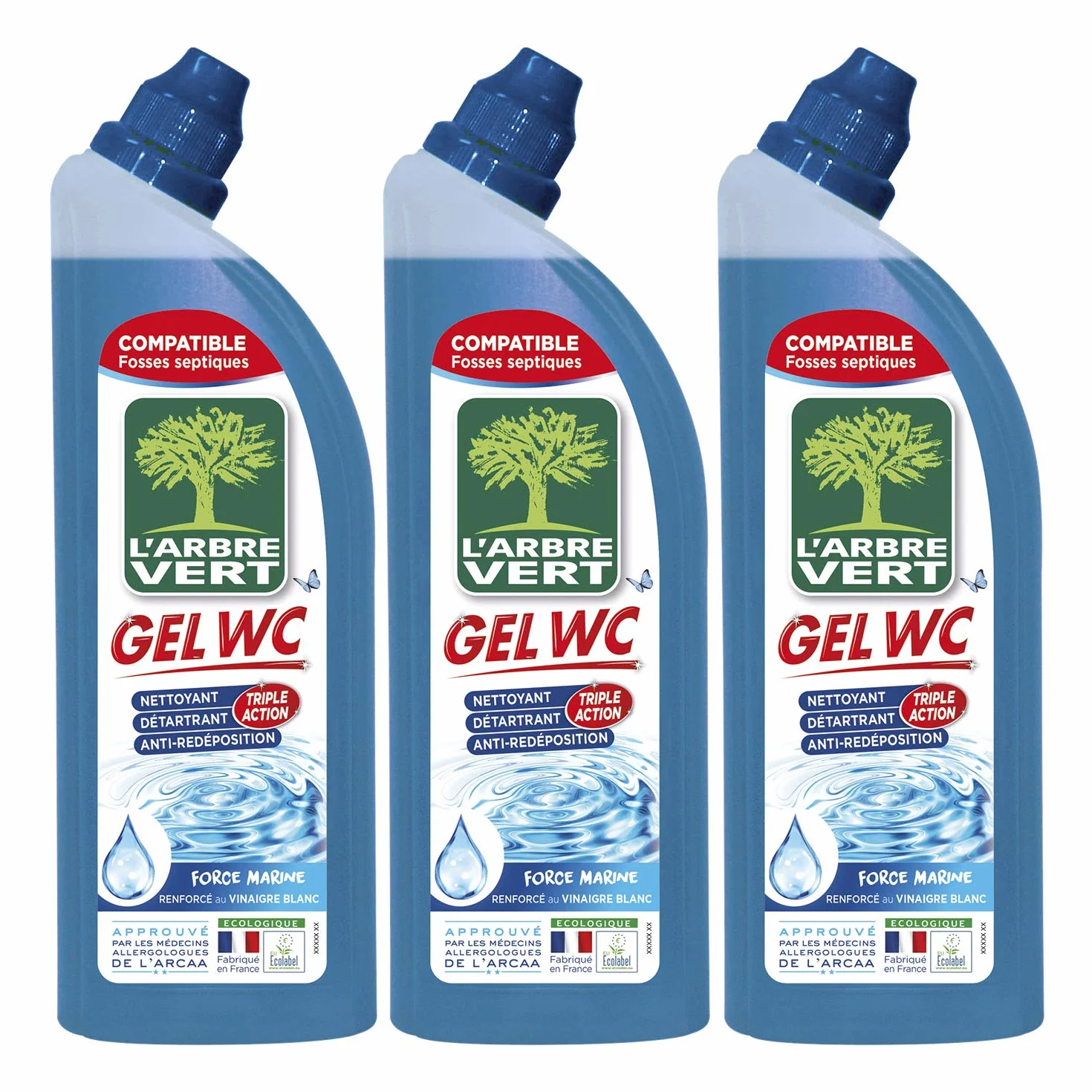 L'Tree Green - Żel do czyszczenia WC - Morski - 750 ml - Zestaw 3 szt