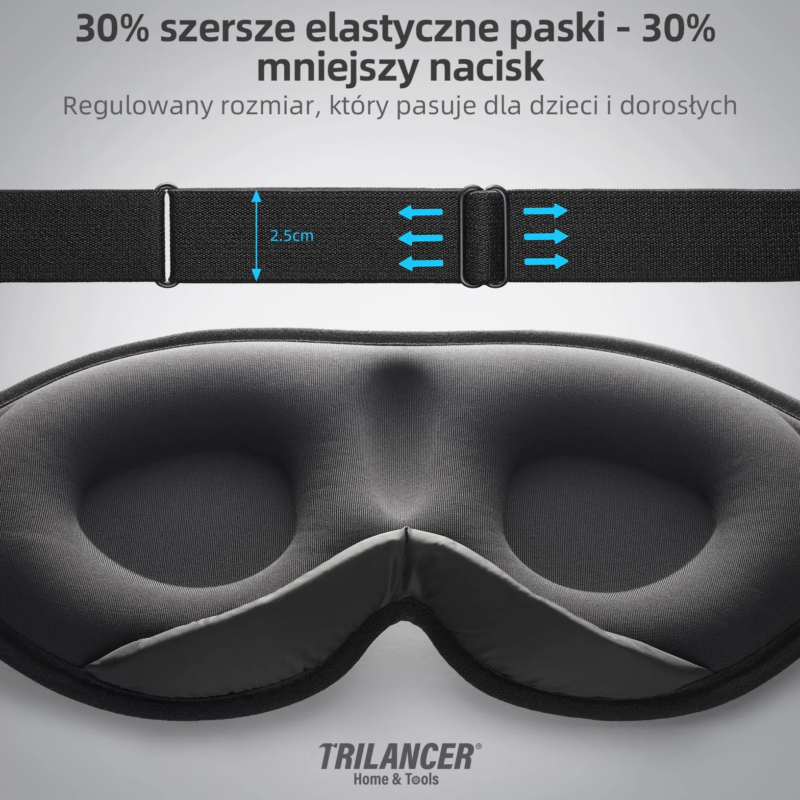 Innowacja 2026 Opaska na Oczy do Spania – Maska do Spania dla Kobiet i Mężczyzn – Miękka Maska na Oczy do Spania 100% Zaciemniająca – Idealna na Drzemkę, w Podróży, do Medytacji(Czarny）
