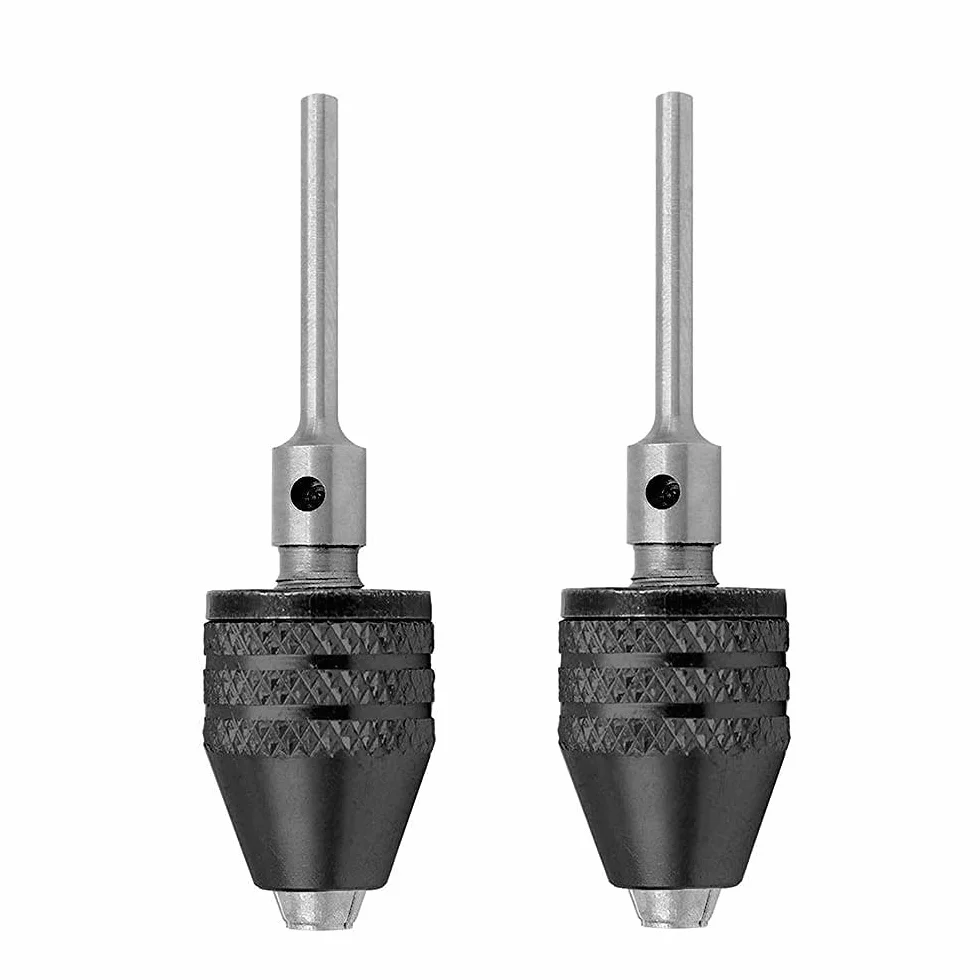 Mesee 2 sztuki Keyless Mini adapter do uchwytu wiertarskiego, 0,3-3,4 mm, szybkomocujący, mini-3-szczękowy uchwyt wiertarski, adapter śrubokrętu do szlifierek elektrycznych