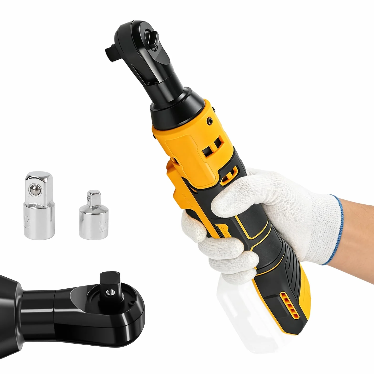 Bezprzewodowy klucz grzechotkowy 3/20.3 cm, kompatybilny z akumulatorami DEWALT 18 V 20 V, 80 Nm, 280 obr./min, z adapterami 1/10.2 cm i 1/5.1 cm, do naprawy samochodów i projektów DIY