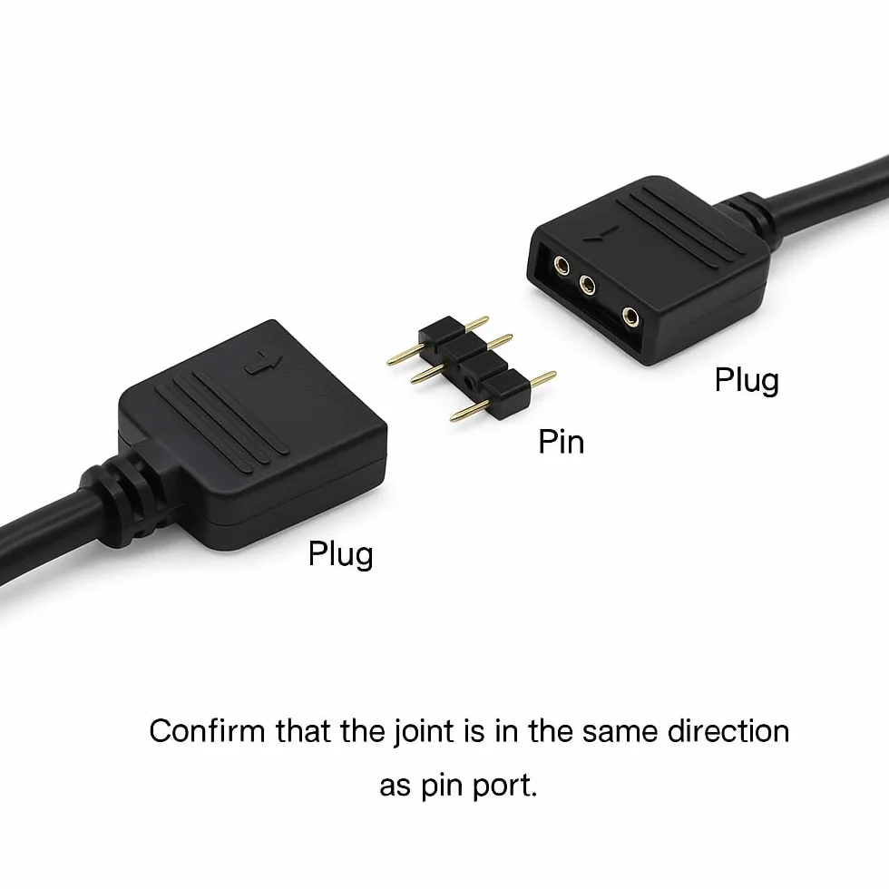 Gebildet Kabel Rozdzielający ARGB 1 do 2, 5V 3-pin Adresowalny Przedłużający RGB do Wentylatorów PC