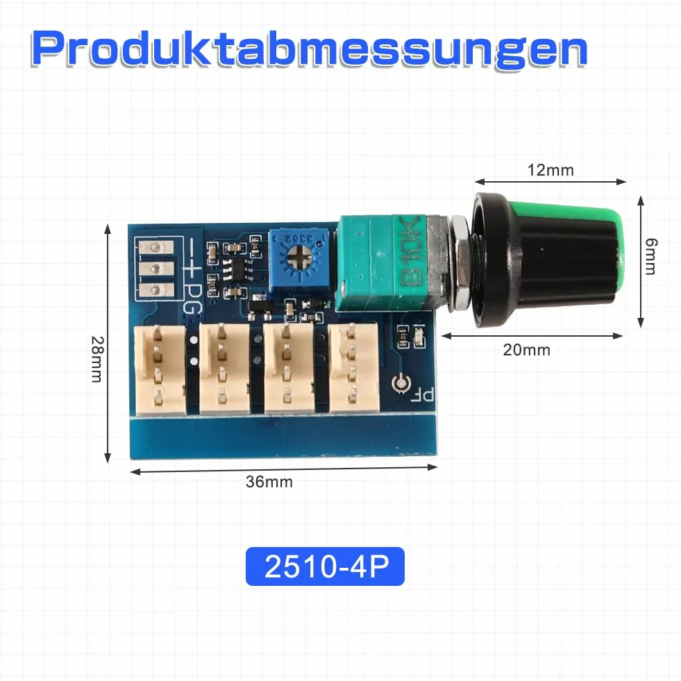 12V PWM Sterownik wentylatora 4pin - Regulator obrotów wentylatora PWM 4 kanałowy dla 4-pinowych wentylatorów PC CPU, 25KHZ, Regulator obrotów wentylatora 4 kanałowy dla systemu chłodzenia PC