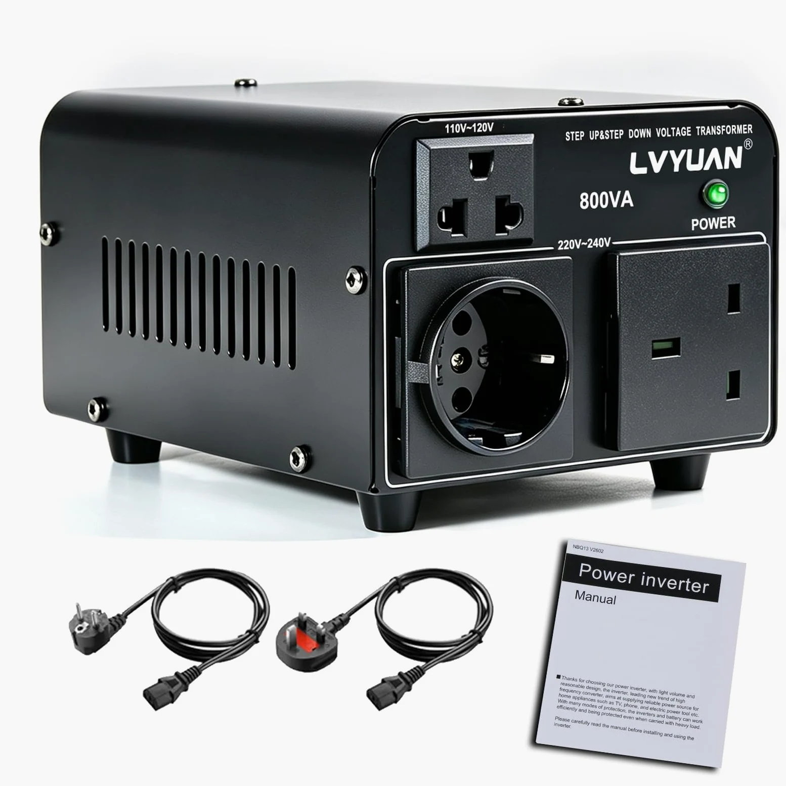 Cantonape 800 VA 110 V USA przetwornica napięcia transformator pierścieniowy 800 W - In: 110 V lub 220 V/Out: 220 V, 800 W przetwornica napięcia