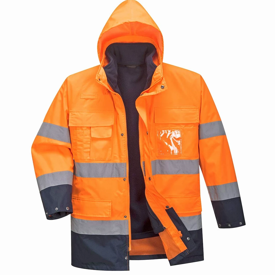 Portwest S162 3 w 1 Lite Kurtka Ostrzegawcza, Regularny, Pomaranczowy/Granatowy, Rozmiar M
