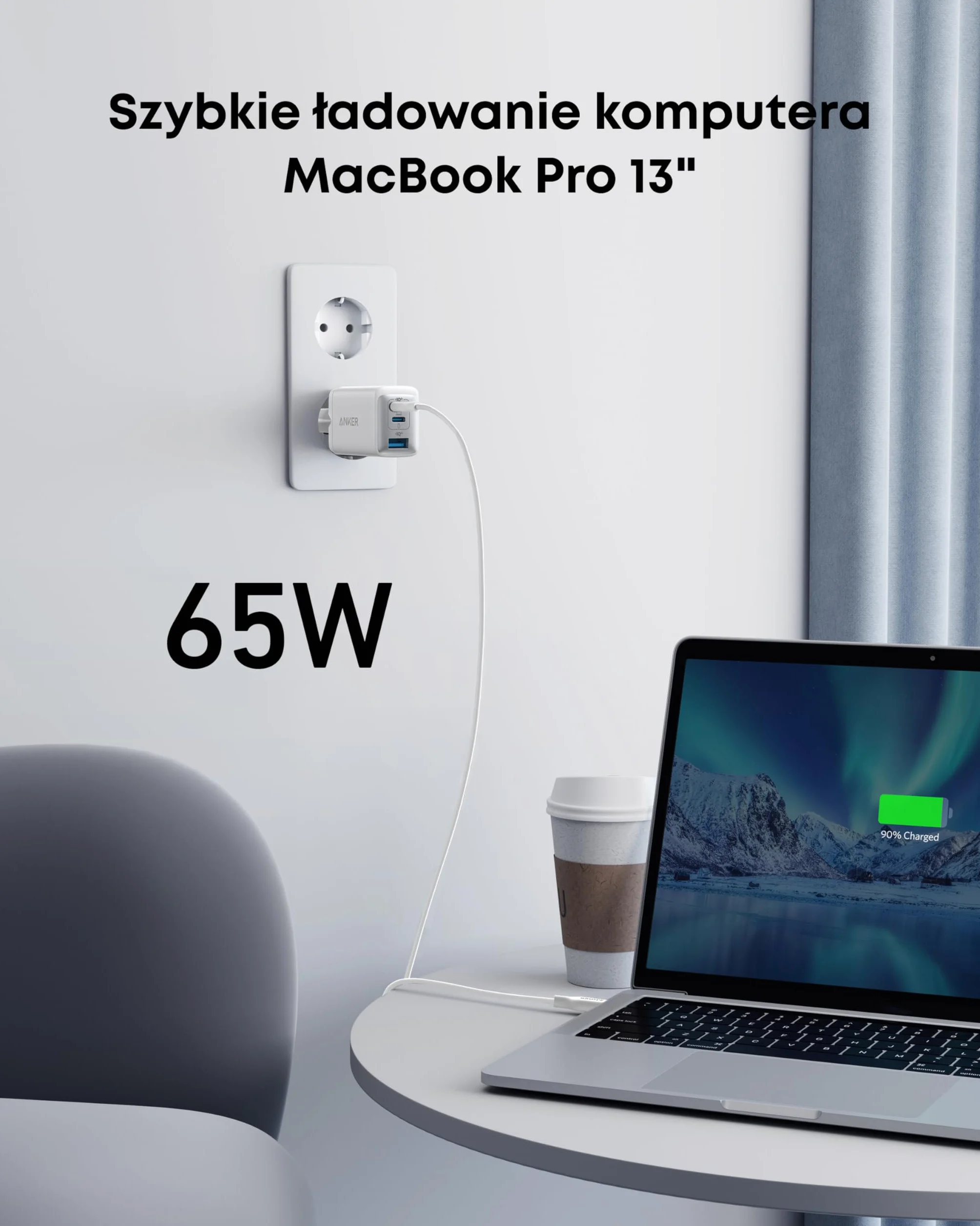 Anker Ładowarka USB C (Nano II 65W) Pod 3-portowa ładowarka PPS, kompaktowy zasilacz USB-C do MacBook Pro, iPad Pro, Steam Deck, Galaxy S20, Dell XPS 13, Note 20/10+, iPhone 16/15, Pixel