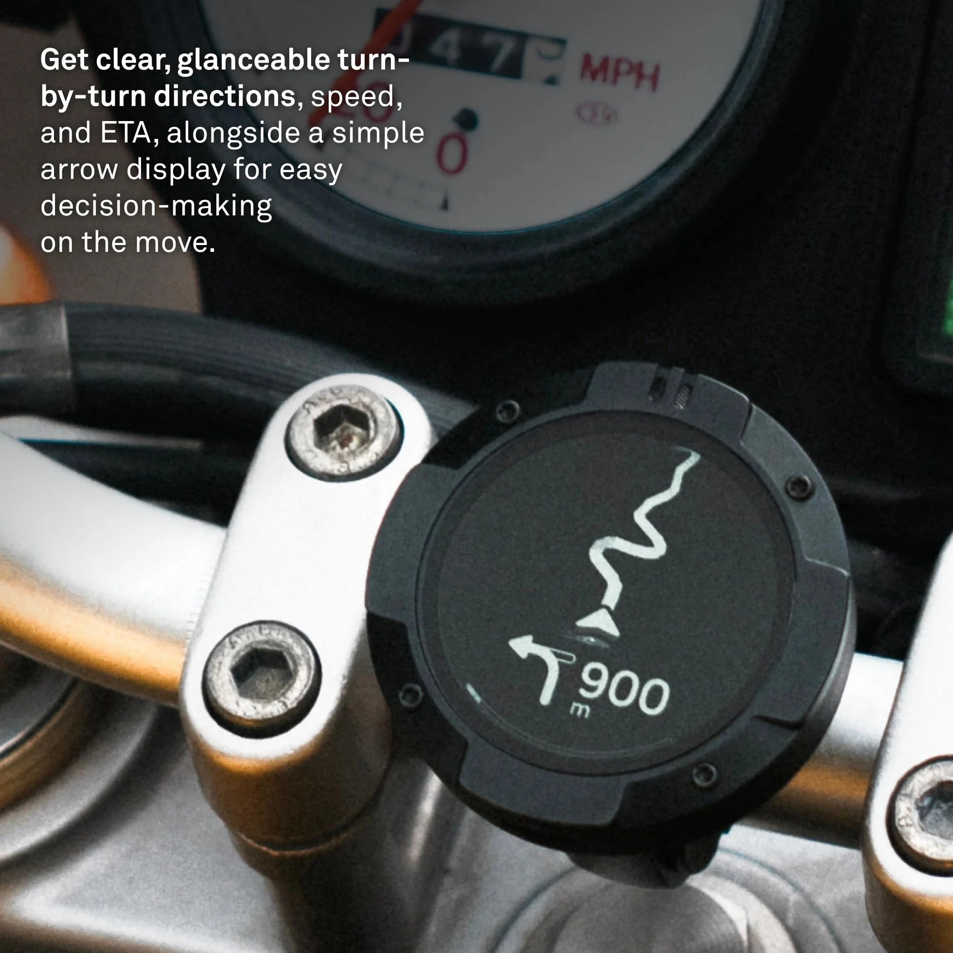 Beeline Moto II urz?dzenie nawigacyjne do motocykli, globalna nawigacja, interfejs minimapy, czas pracy baterii 14 godzin, wodoodporno?? IP67, odporne na wstrz?sy, ?adowanie USB-C z uchwytem na pasek