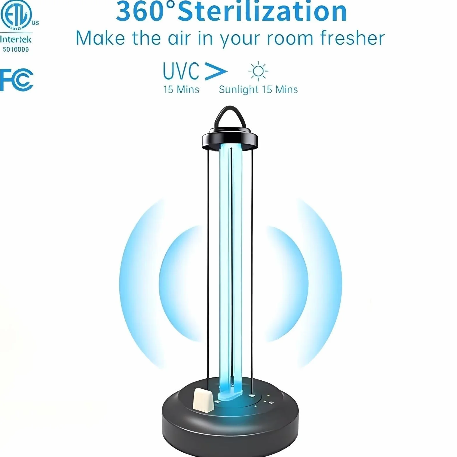 Lampa UV do Zabijania Mikrobów 65W z Pilotem Stołowa Sterylizator Antybakteryjny