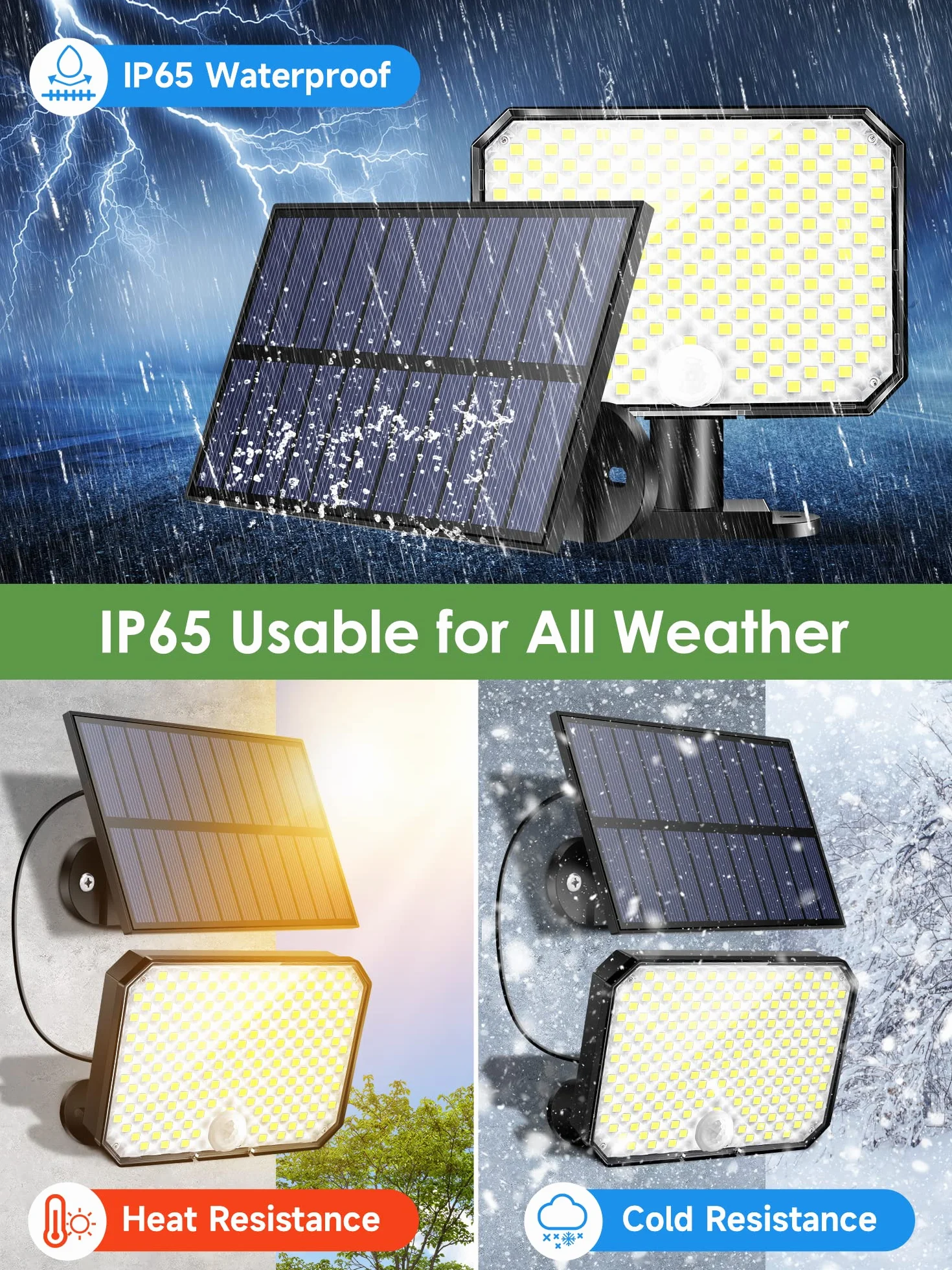 Zewnętrzna lampa solarna z czujnikiem ruchu, 190LED 1500 lm, zewnętrzna lampa słoneczna, 3 tryby + pilot zdalnego sterowania solarne oświetlenie zewnętrzne, 2200 mAh, zewnętrzny reflektor solarny,