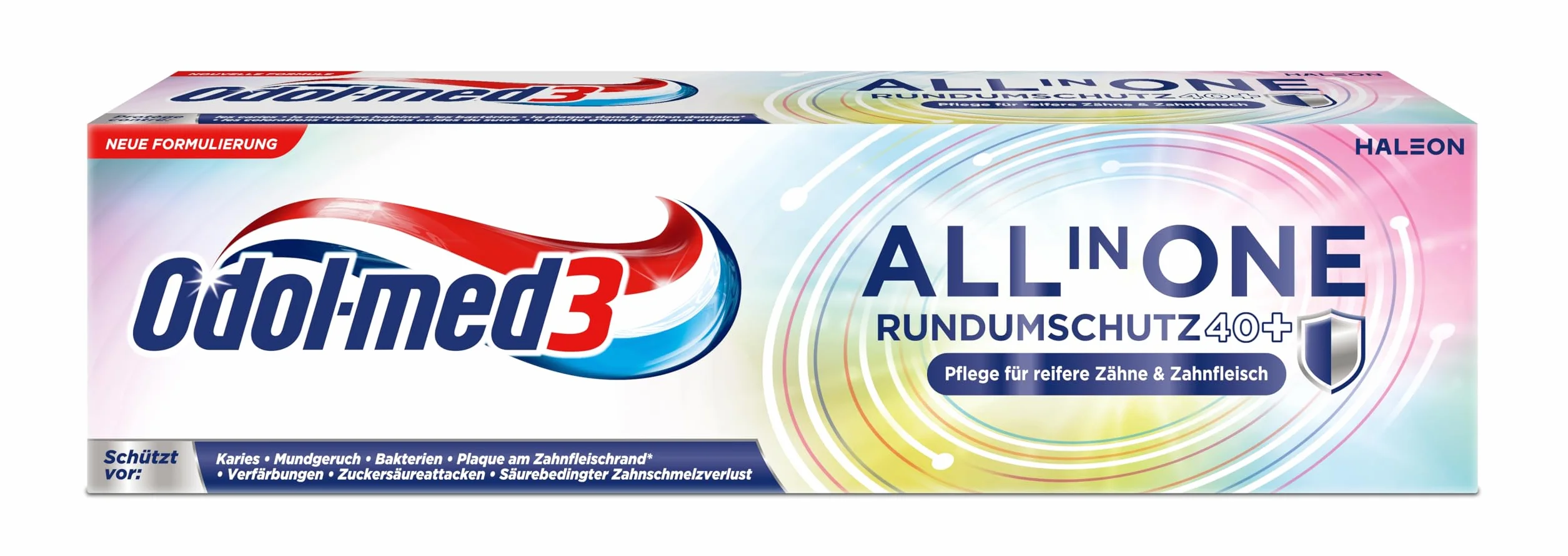 Odol-med3 All in One wszechstronna ochrona 40+, pasta do zębów, pielęgnacja zębów od 40 lat, dla wrażliwych i dojrzałych zębów i dziąseł, 75 ml, pasta do zębów