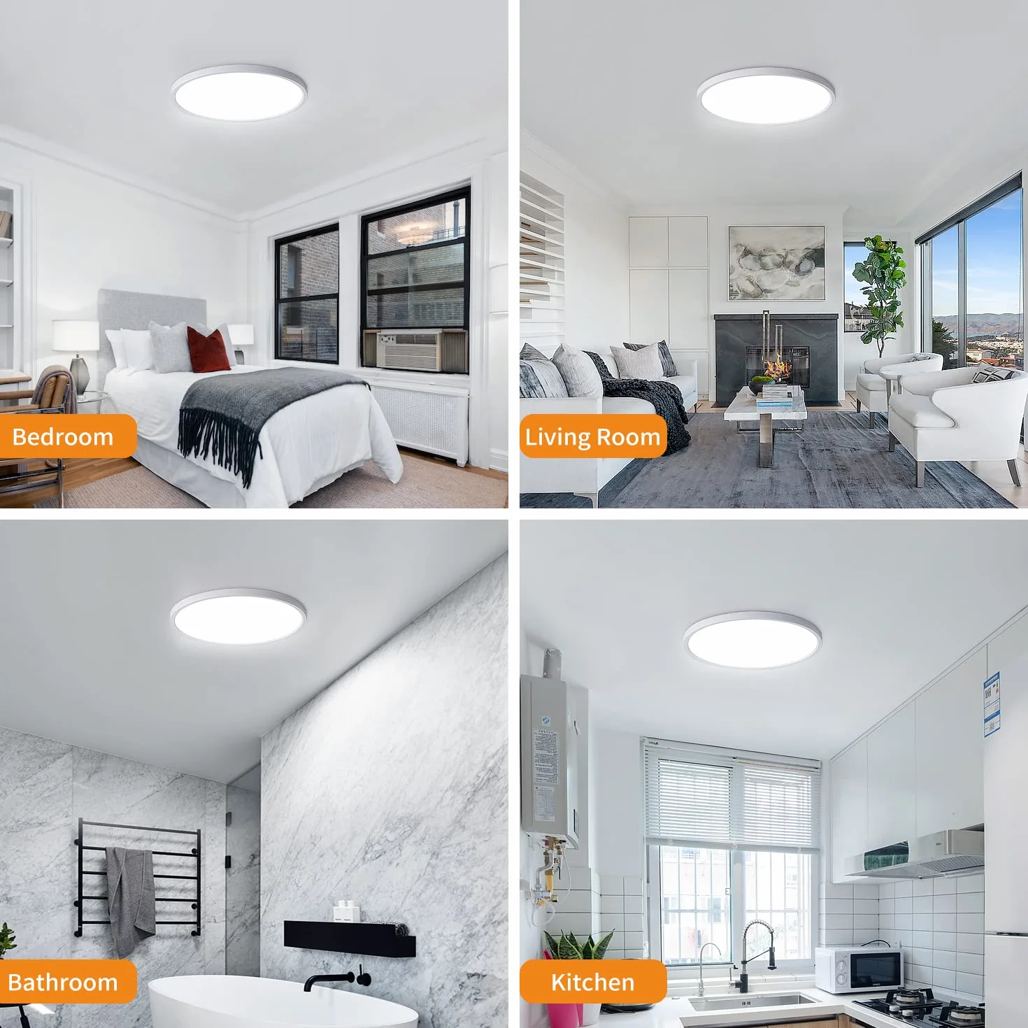 Comely Plafon LED Średnica 30cm, 24W 2160LM Lampa Sufitowa, IP44 Plafon Łazienkowy LED, 6500K Zimna Biel Oprawa Do Sypialni, Łazienki, Kuchni, Korytarza, Balkonu