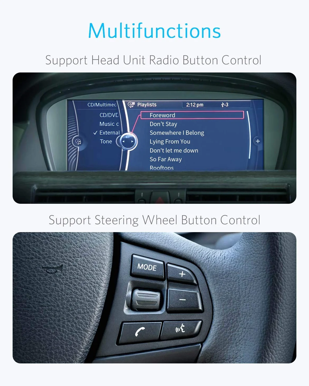 Adapter Bluetooth Airdual do BMW Mini Cooper Porsche USB AUX iPod iPhone Interfejs Muzyczny