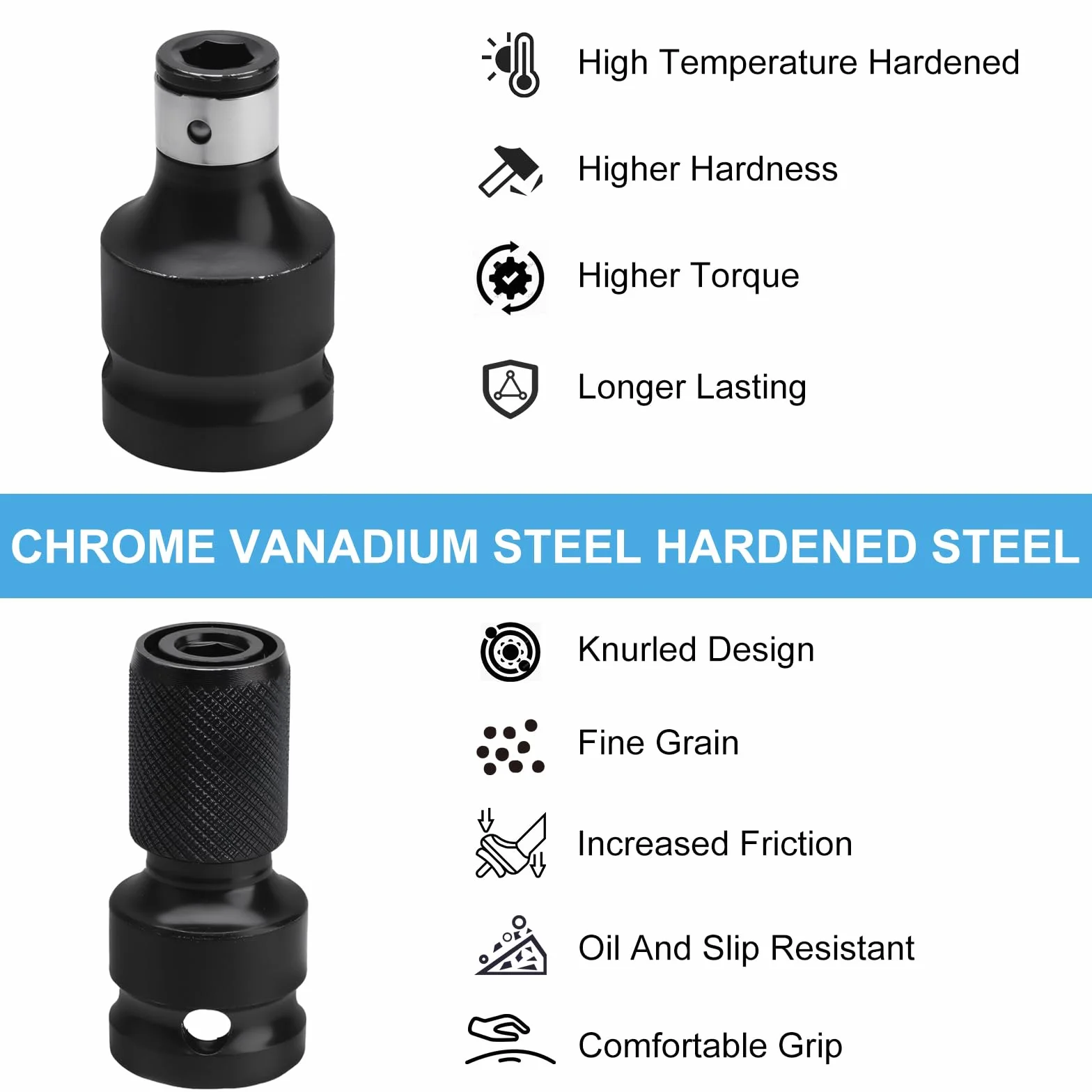 2 szt. adaptera do kluczy udarowych Impact Bit Holder Socket 1/2 do 1/4 cala wkładka do wkrętarki, wielofunkcyjne narzędzie do kluczy elektrycznych i zapadków