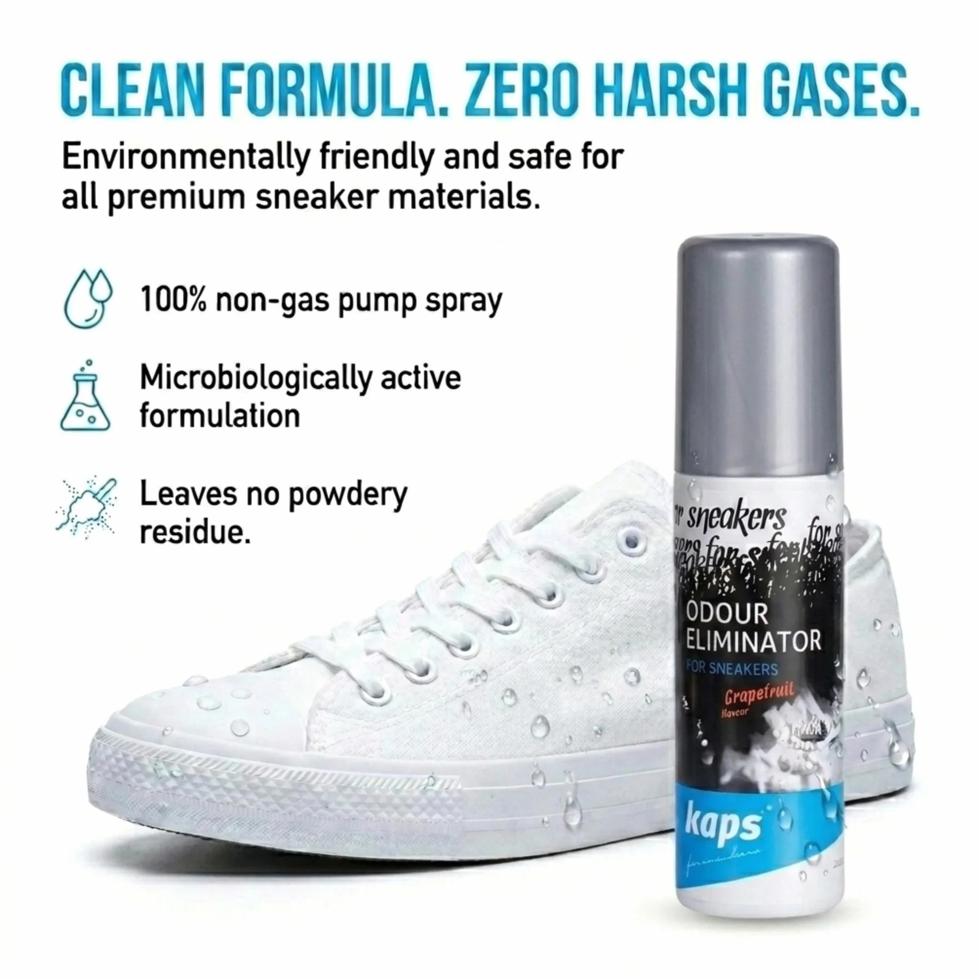 Sneakers Odour Eliminator - Odświeżacz Dezodorant do Sneakersów i Obuwia Codziennego, Zapach grejpfruta, z Nanocząsteczkami Srebra