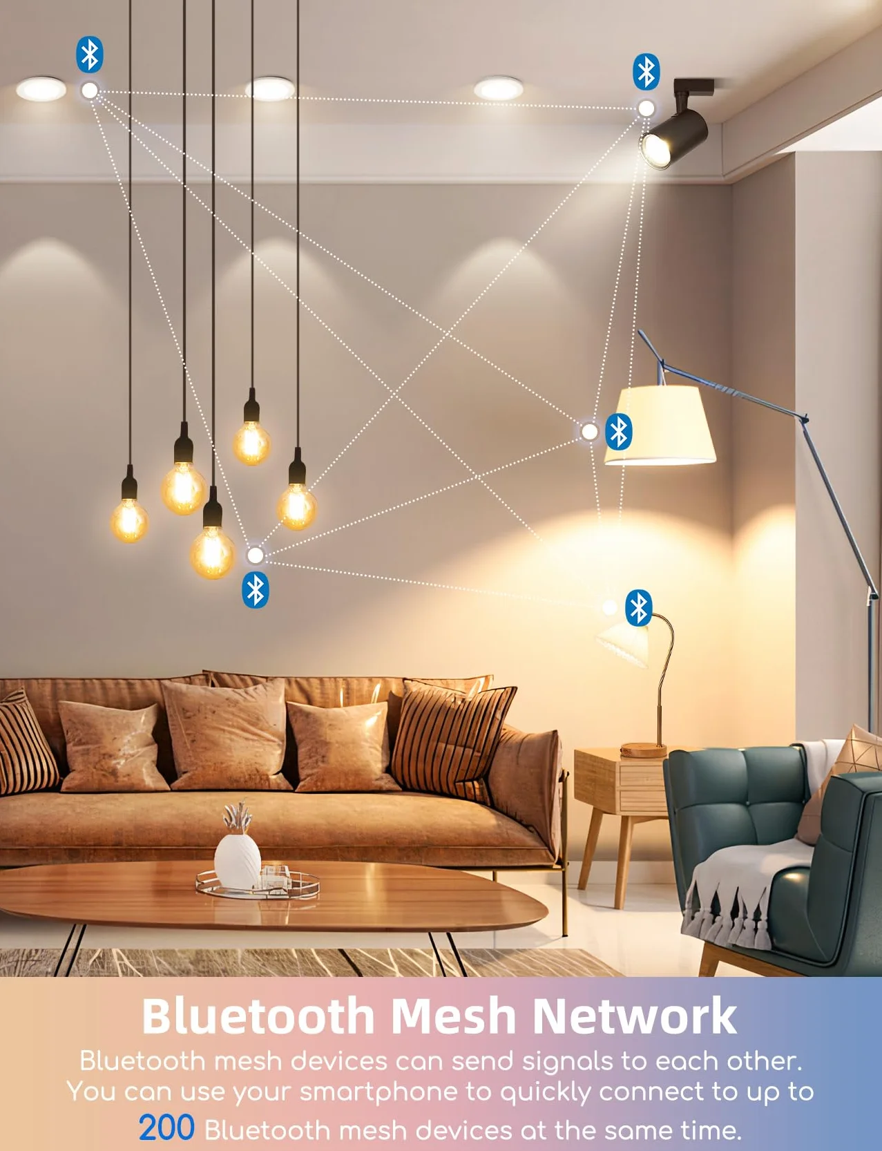 Aigostar - Inteligentna żarówka C37 Mesh Bluetooth. 2700–6500K, ściemnialna RGB. Gwint E14, 6,5 W, 555 lm. Inteligentna żarówka LED kompatybilna z Alexą. W zestawie pilot. 6 sztuki