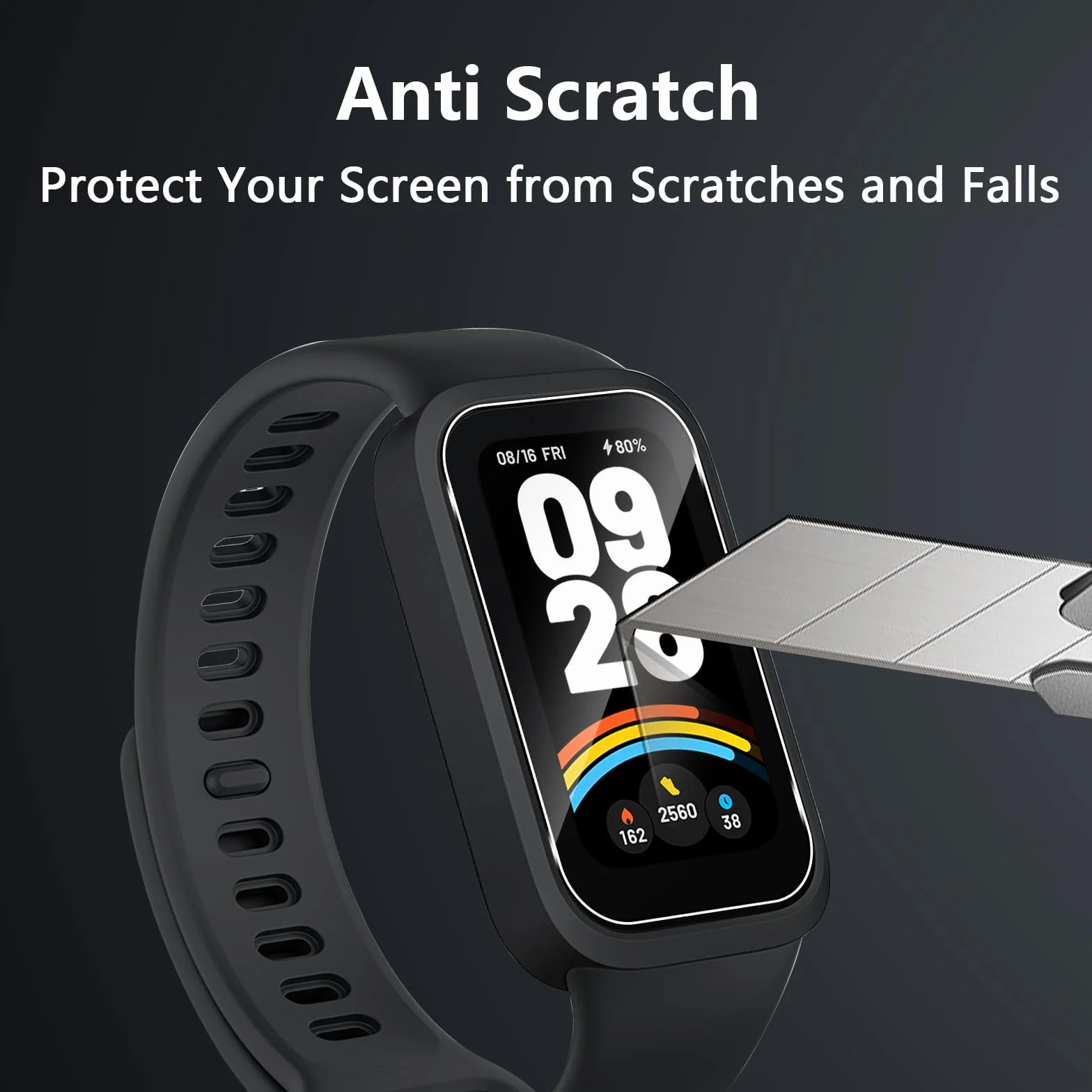 Szkło hartowane do Xiaomi Smart Band 9 Active/Redmi Band 3, 4 sztuki folii ochronnej 9H Twardość odporna na zarysowania hartowana ochrona ekranu, bez pęcherzyków, przezroczysta