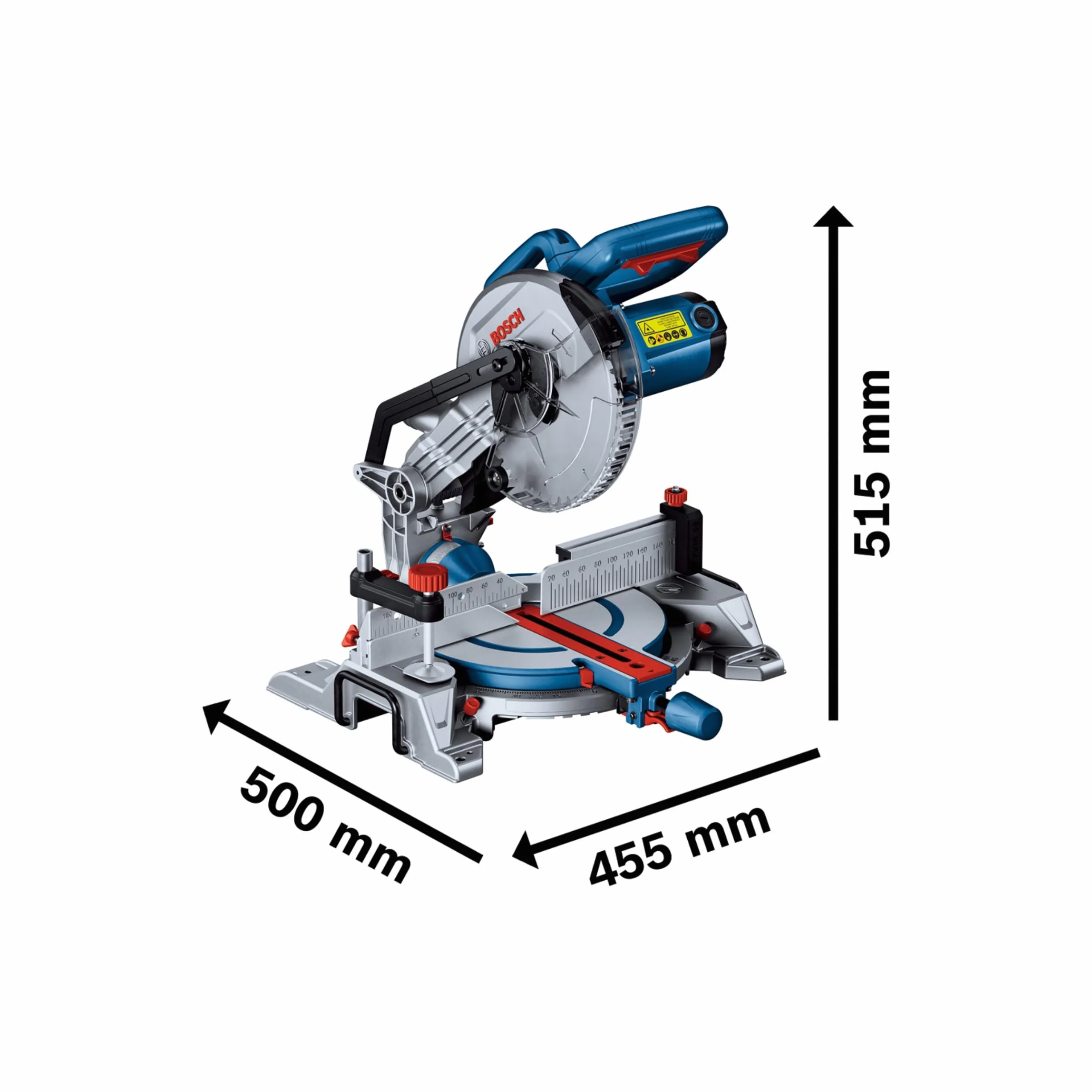 Bosch Professional: ukośnica GCM 216 (tarcza do drewna Ø 216 mm, przymiar, worek na pył, zacisk stolarski, przedłużka stołu, klucz sześciokątny)