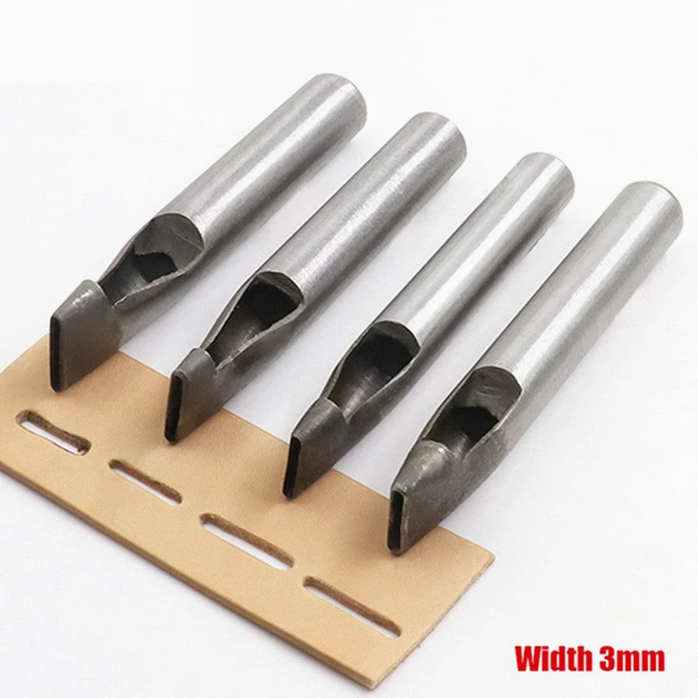 1 szt.Szerokość 3mm skórzany owalny kształt dziurkacz owalny kąt rozstawienie paska narzędzia do dziurkowania DIY Craft skórzany dziurkacz narzędzie do wiercenia otworów, 13mm X 3mm