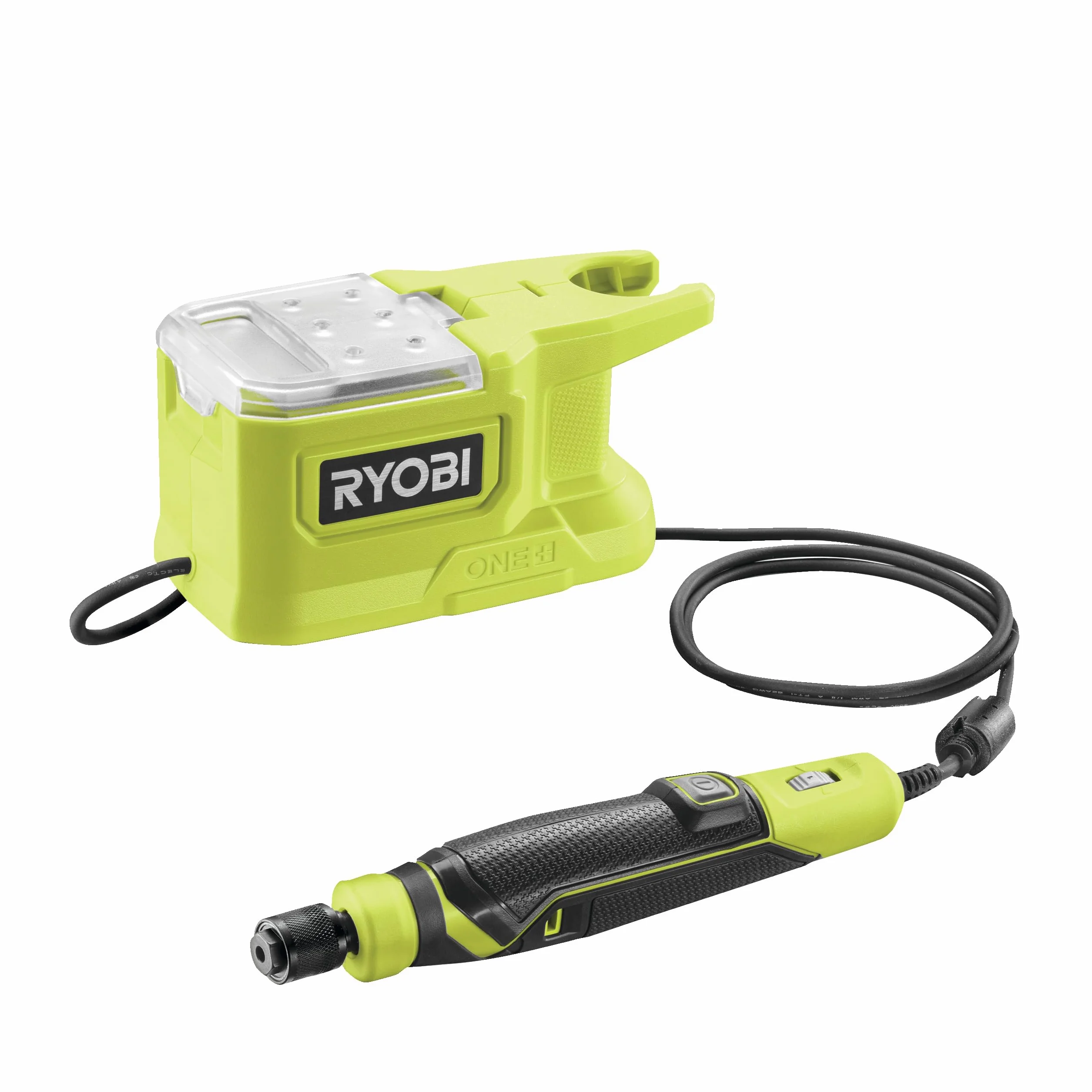 Ryobi Narzędzie Wysokoobrotowe 18V, RRT18-0, Tuleja Zaciskowa 3,2 mm (1/8”), Regulacja Obrotów, Zestaw 15 Akcesoriów, Wersja bez Akumulatora i Ładowarki