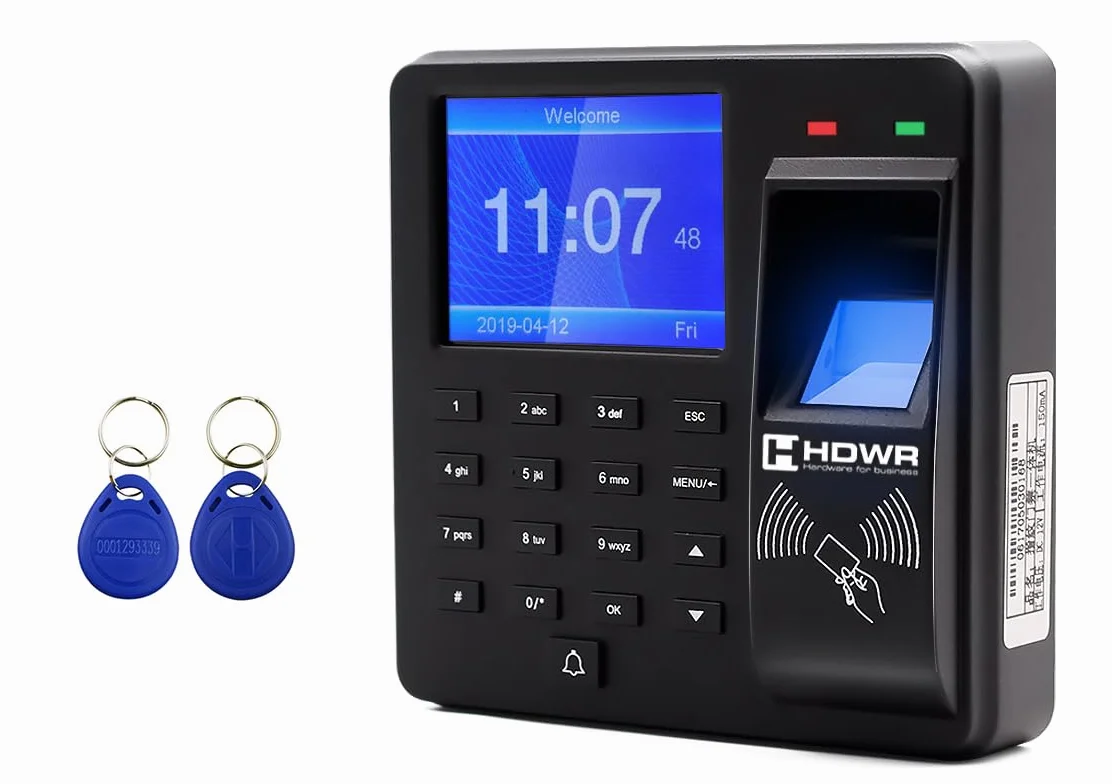 HDWR CTR10 Maszyna do podpisywania, zaawansowany system kontroli obecności - biometryczny, RFID, weryfikacja hasła - 1000 pracowników, kontrola dostępu
