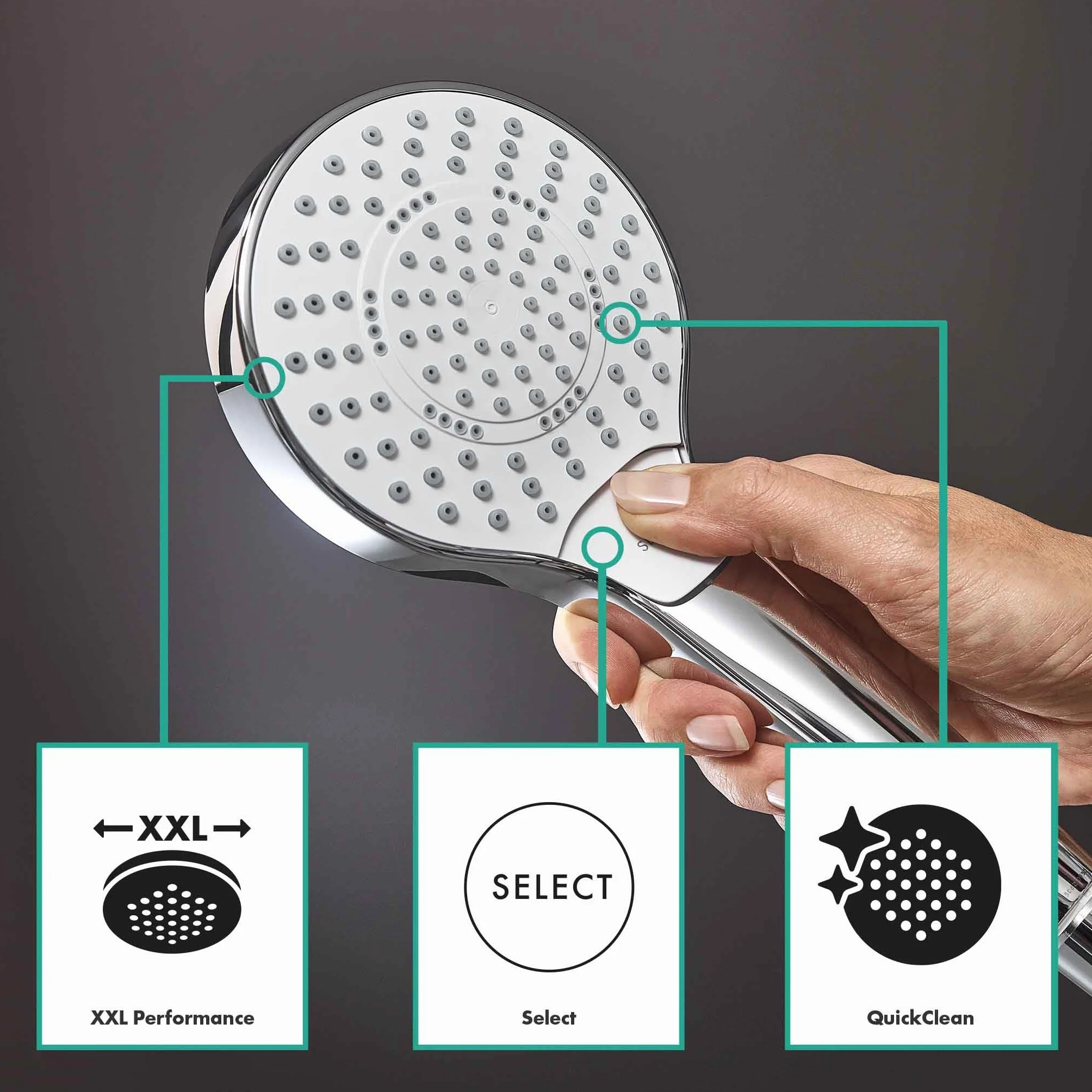 hansgrohe Croma E Głowica prysznicowa 280 1jet EcoSmart chrom, 26258000