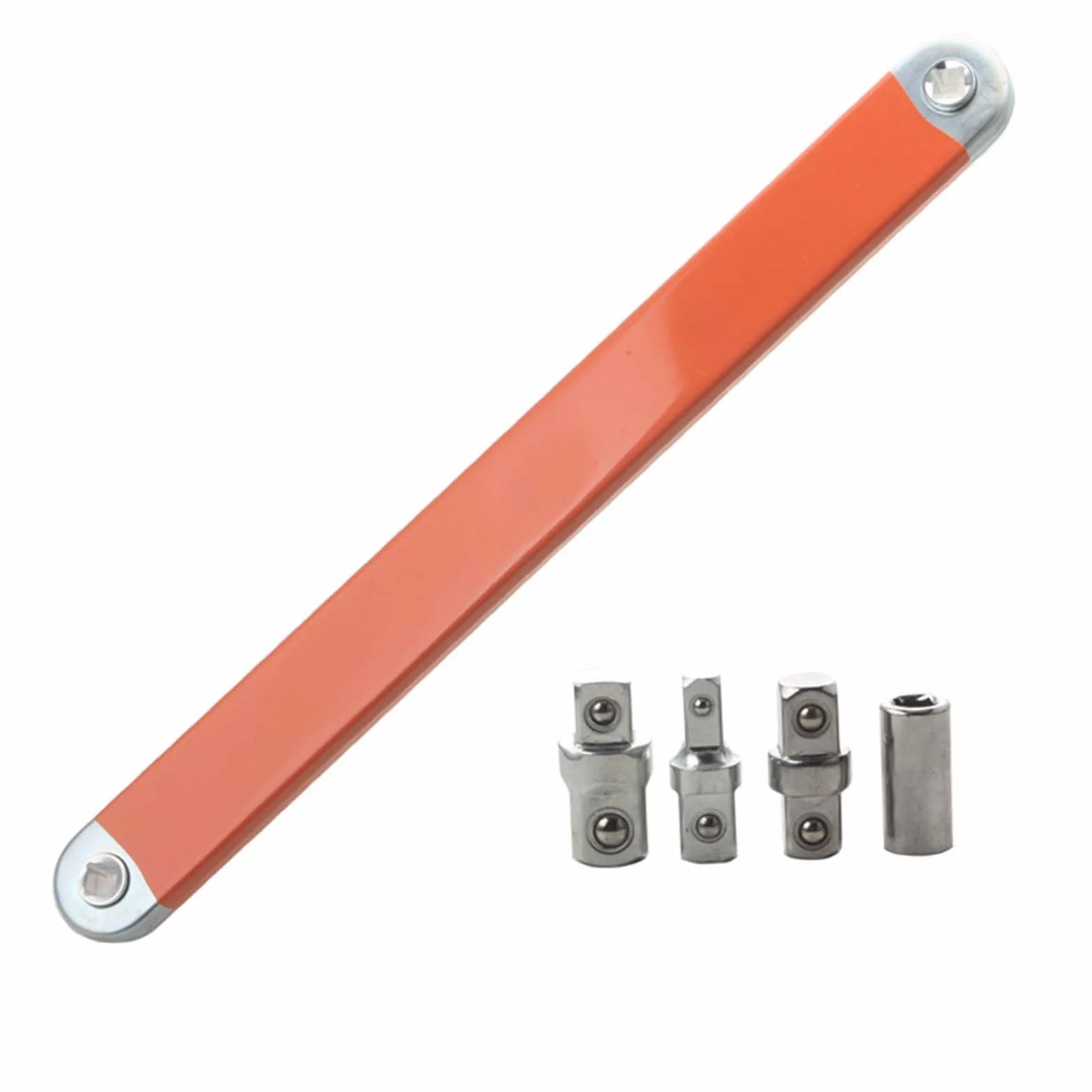 Zestaw narzędzi do przedłużania kluczy nasadowych 15 cali, zestaw przedłużaczy z przesunięciem z 1/2", 1/4" i 3/8", grzechotką zerowego stopnia do trudno dostępnych miejsc w samochodach(Orange)