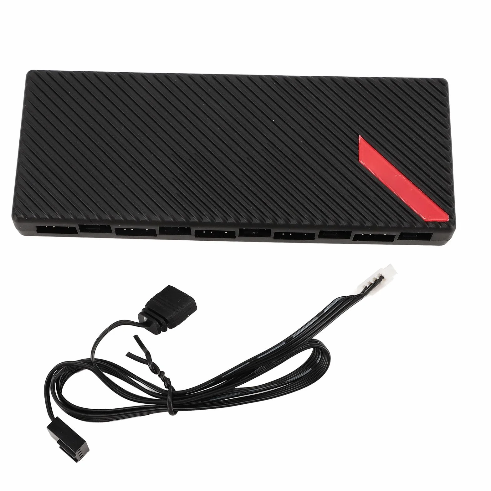 LICAEVEY 10-portowy Kontroler Piasty z Wentylatorem PWM ARGB do PC-podstawa Magnetyczna SATA Zasilany 5V 3-pinowy Hub RGB Obsługuje 10 Wentylatorów Obudowy z synchronizacją Oświetlenia