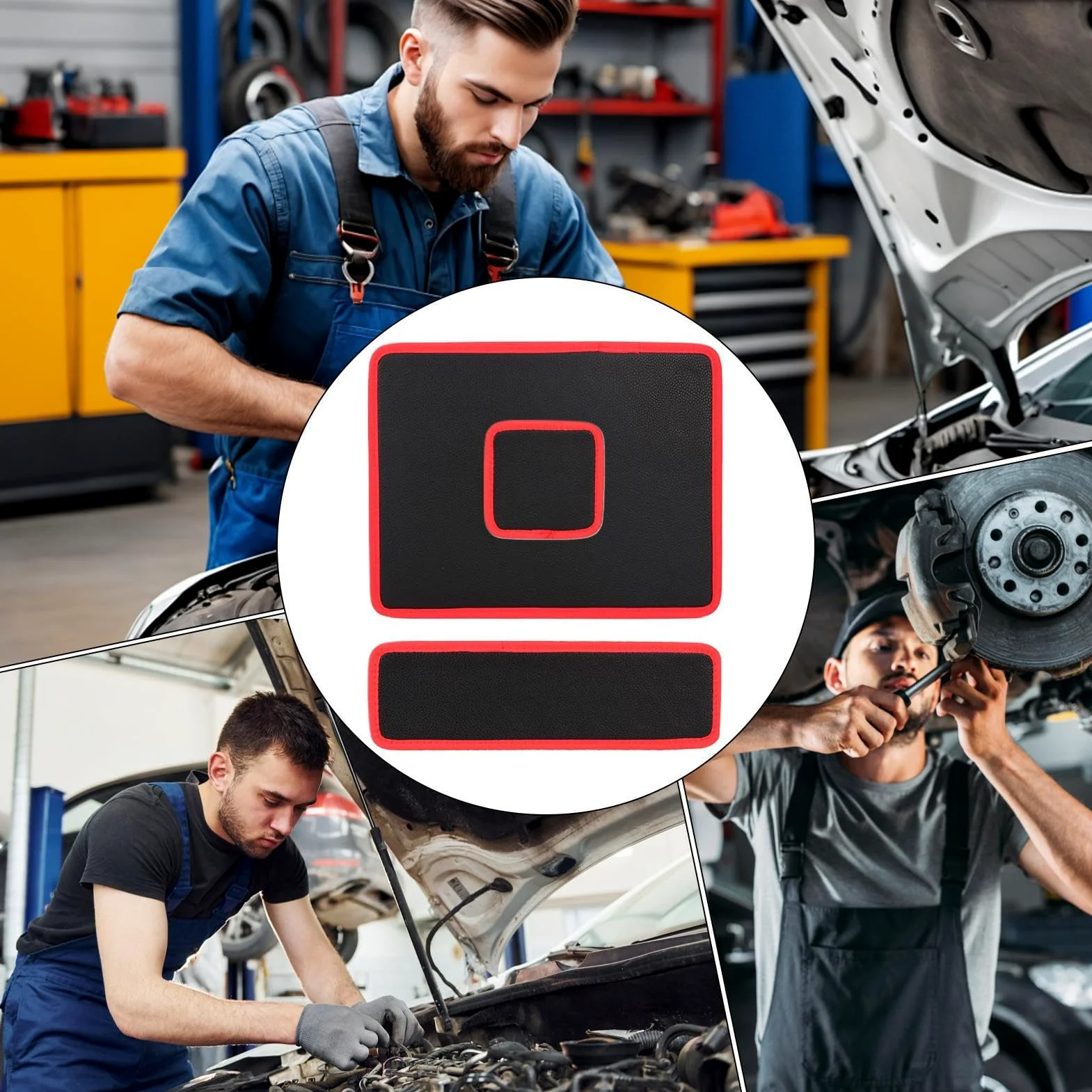 Magnetyczna Mata Na Narzędzia Dla Mechaników Organizer Na 3 Sztuki | Elastyczny I Antypoślizgowy Organizer Części do Domu Garażu Warsztatu Budowy Naprawy Samochodów Mechanika Elektryka