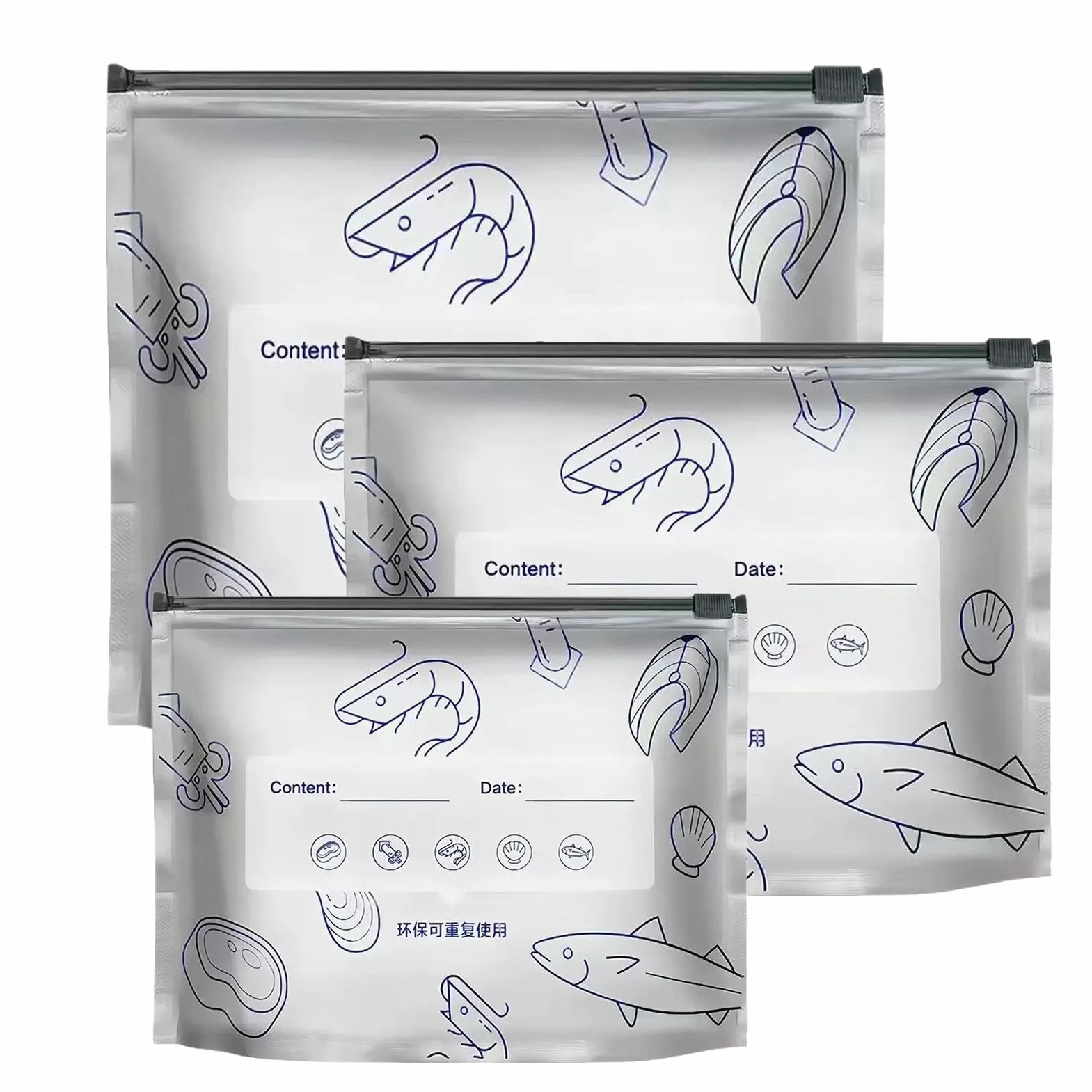 Torebki Do Przechowywania Żywności Z Zamkiem Błyskawicznym - Torebki Z Zamknięciem Zip Do Przechowywania Żywności | 30 Sztuk Bez Aluminium Do Zamrażarki Lodówki Organizera