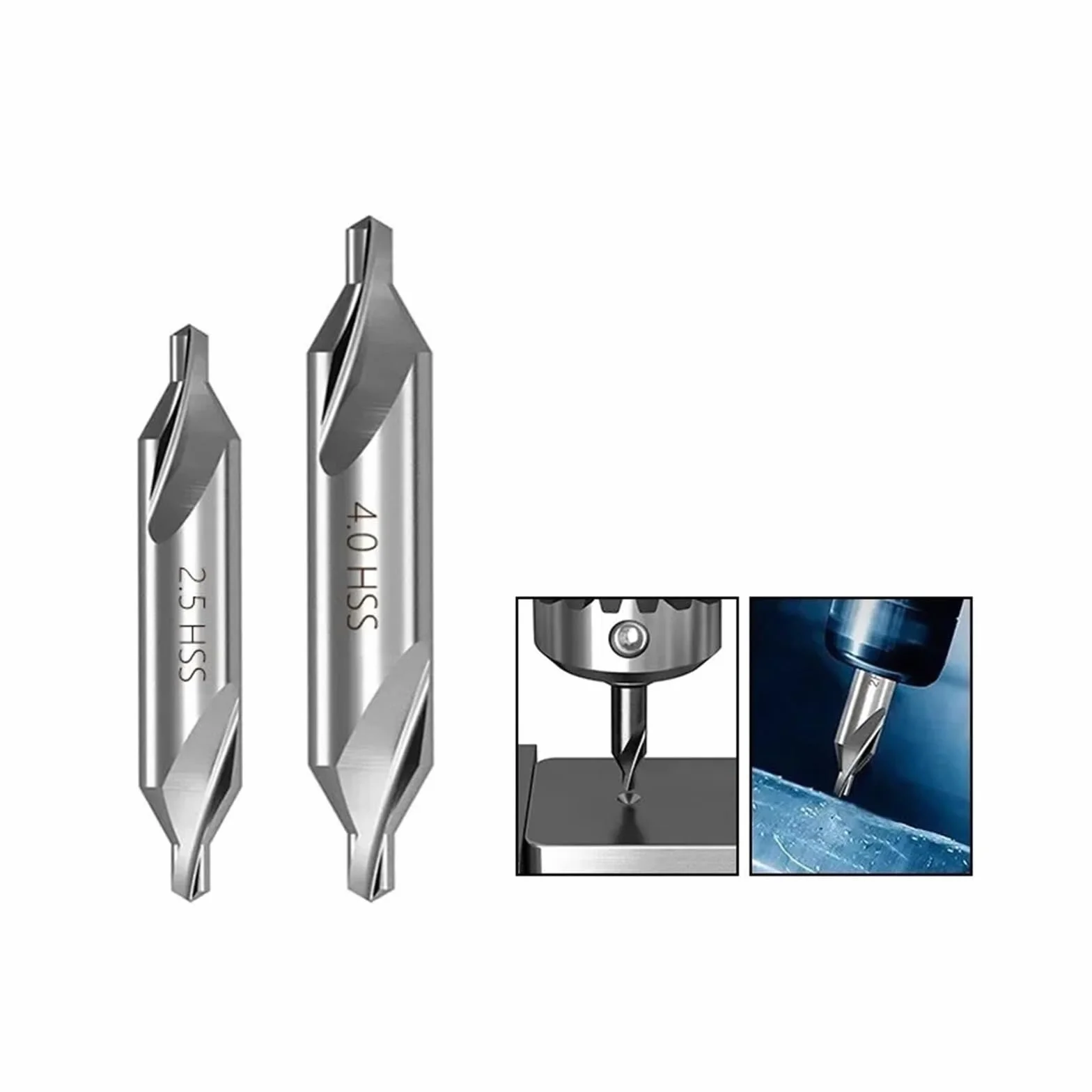 Wiertło centrujące HSS, Zestaw wierteł centralnych HSS 60 stopni i pogłębiaczy 1,5-6,0 mm(6pcs 2.0 6.0mm)