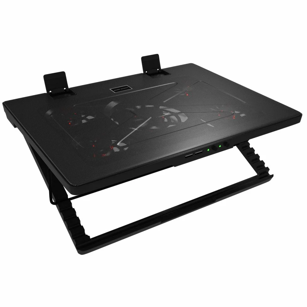 Mars Gaming MNBC2 podstawa chłodząca do laptopów do gier do 17,35 cala (5 bardzo cichych wentylatorów, czerwona LED, 2 x USB 2.0), czarny i czerwony