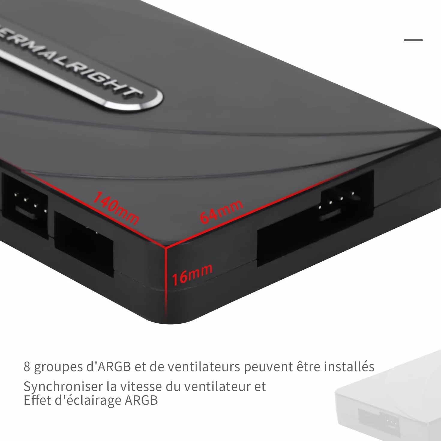 Thermalright TR FAN i ARGB HUB × 8 ARGB/PWM, zasilacz sieciowy, obsługa 8 grup wentylatorów, 8-portowy wentylator PC PWM i kontroler