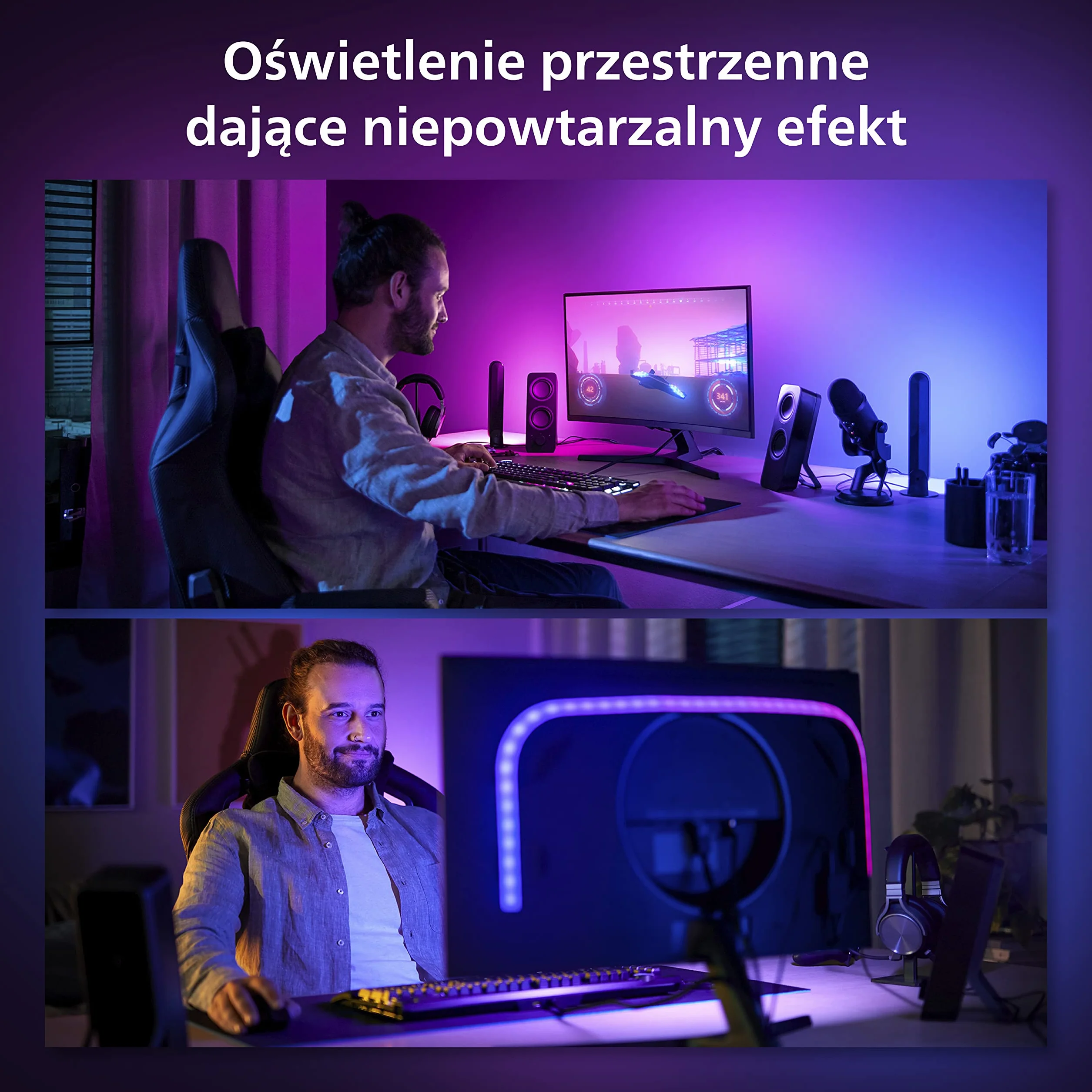 Philips Hue White and Color Ambiance Taśma LED Play Gradient PC 32" 34"