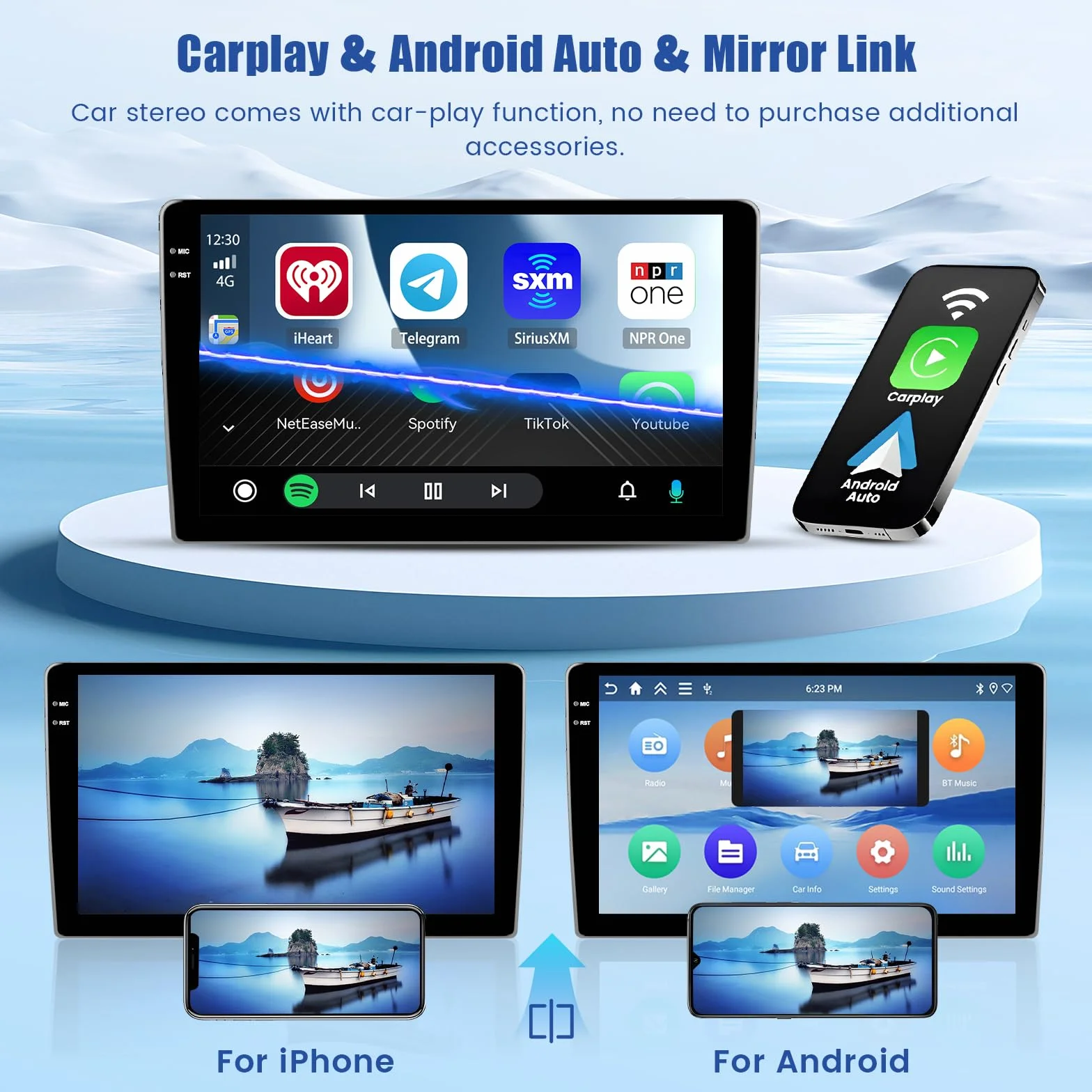 Inefala Android 15 Car Stereo 10" dla Renault Trafic 2001-2010 z Wireless CarPlay Android Auto GPS WiFi