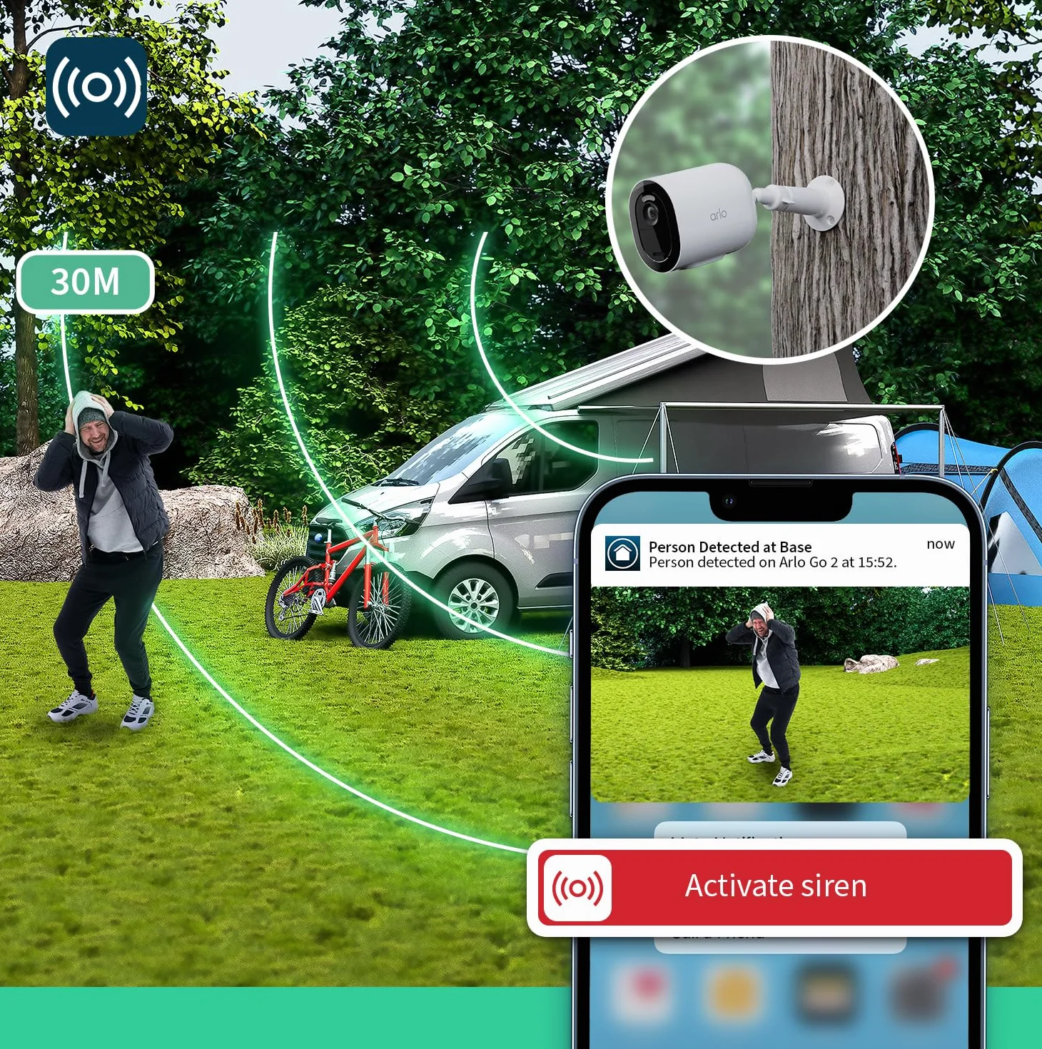 Arlo Go v2 kamera monitorująca bezprzewodowa HD LTE odporna na warunki pogodowe tryb nocny dwukierunkowe audio czujnik ruchu akumulator biała