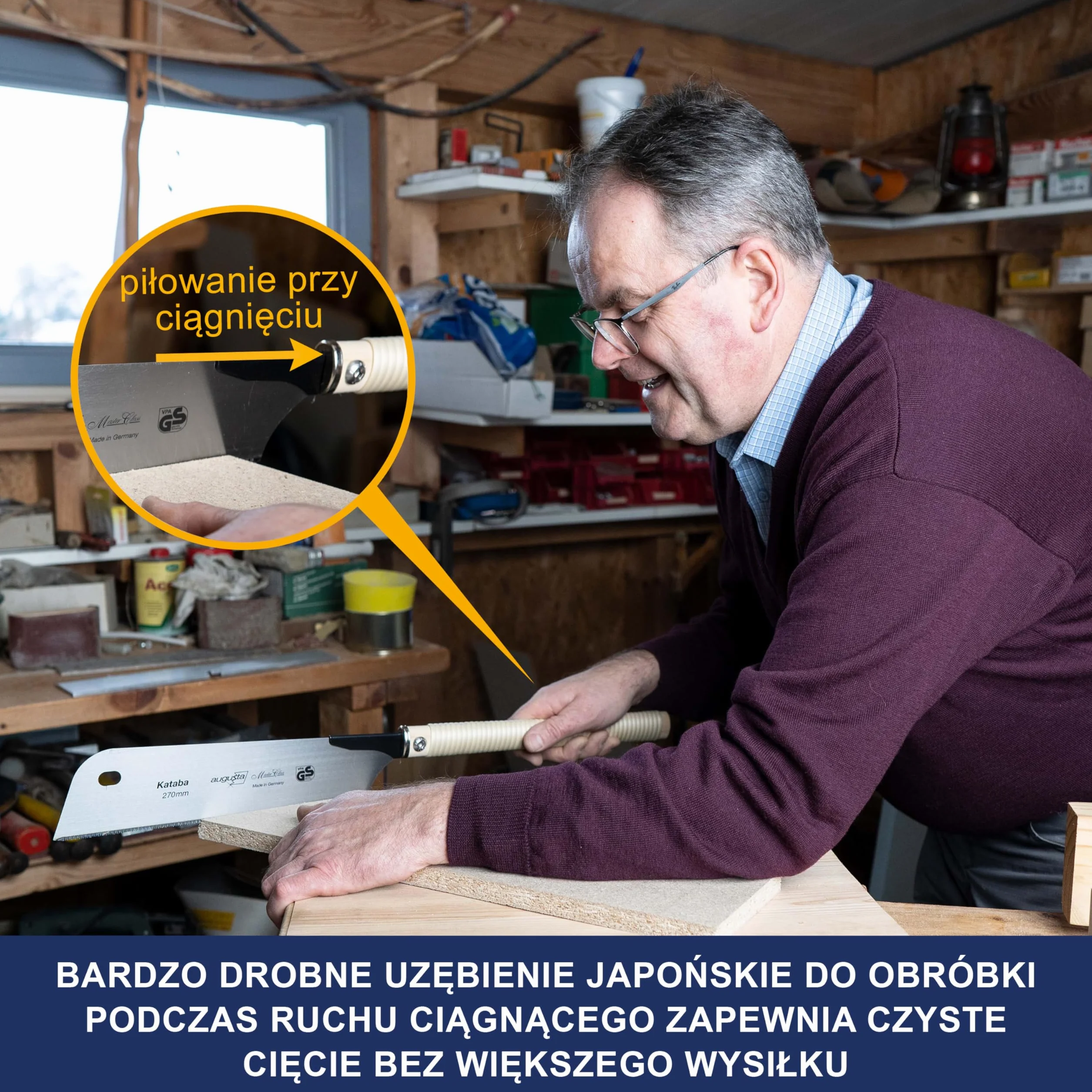 Augusta Japońska piła Kataba 270 mm tradycyjny kształt Do głębokich cięć, 44020 270 AMA