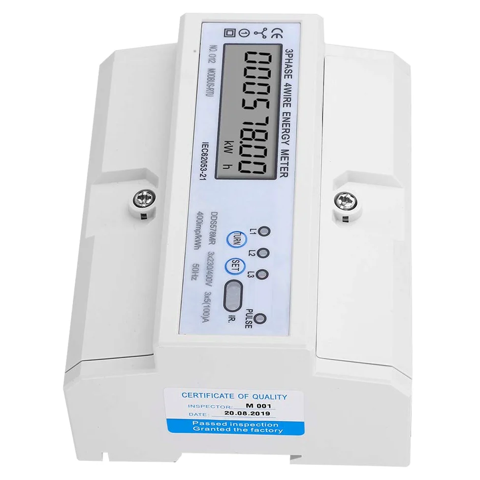 3 Faza 4 Miernik Energii, Monitor Energii Elektrycznej, Analizator z komunikacją, Wyświetlacz LCD dla Napięcia, Prądu, Częstotliwości, Współczynnika Mocy