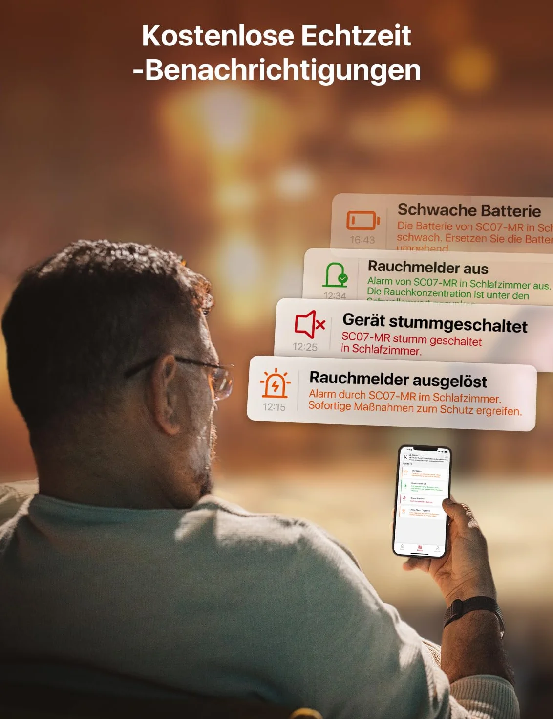 X-Sense SC07-MR czujnik dymu i tlenku węgla, inteligentny czujnik tlenku węgla, z aplikacją X-Sense Home Security, 1 detektor spalin i detektor tlenku węgla z 1 stacją bazową SBS50, SC07-MR11