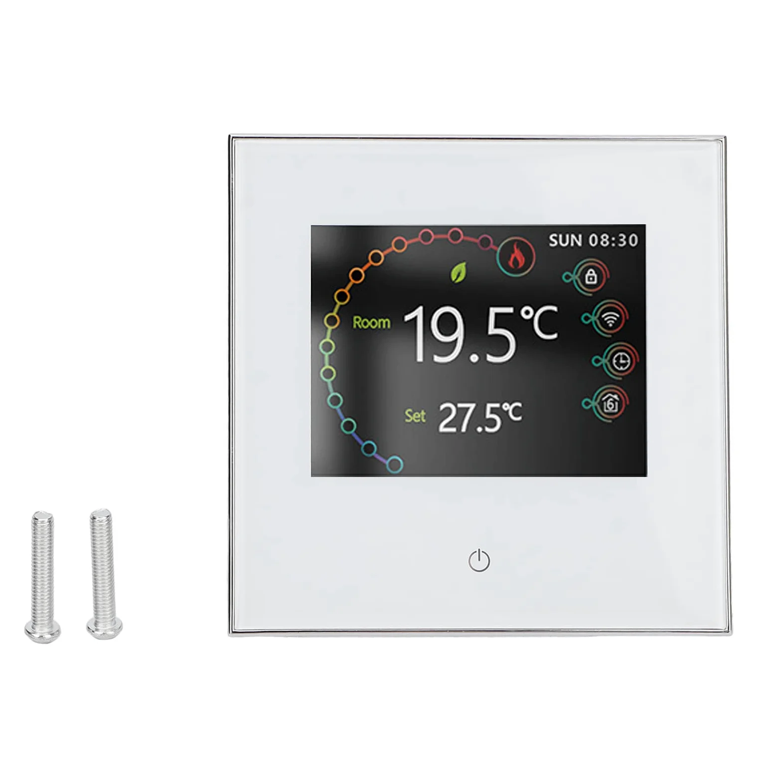 Inteligentny termostat bezprzewodowy ekran dotykowy Wi -Fi Dokładna kontrola temperatury dla Home Office ABS Materiał Energia Termostat oszczędności