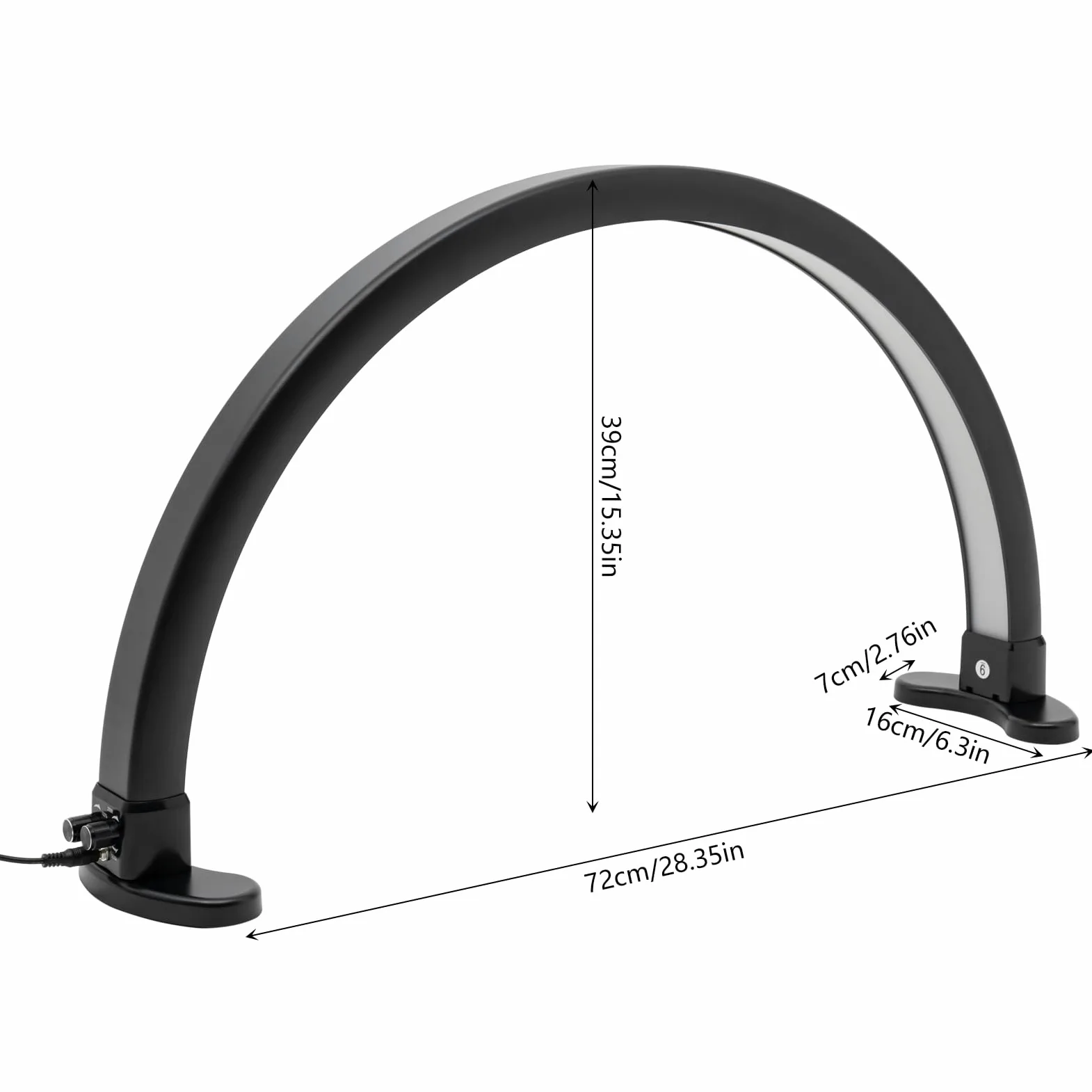 Lampa półksiężycowa do paznokci 45 W lampa biurkowa LED półksiężyc 2700-5600 K regulowana jasność rzęsy lampa stołowa przedłużająca rzęsy, do sklepów z manikiurem, salonów kosmetycznych, dla rodzin