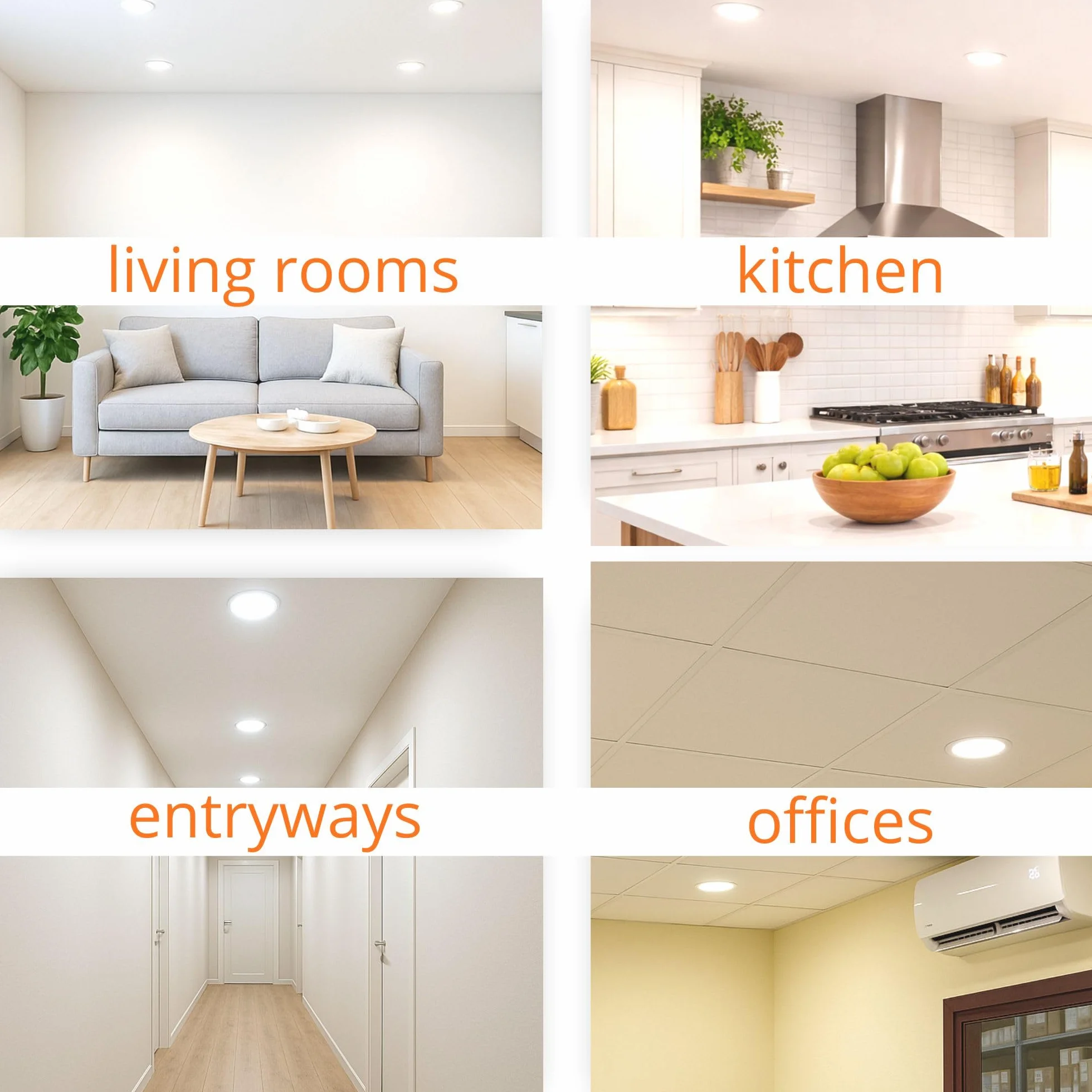 JANDEI - komplet 5 x LED Downlight 18W okrągły do zabudowy, płaski biały matowy pierścień, aluminiowy otwór 200-205 mm, neutralna biel 4200K, lampa sufitowa, oświetlenie sufitowe