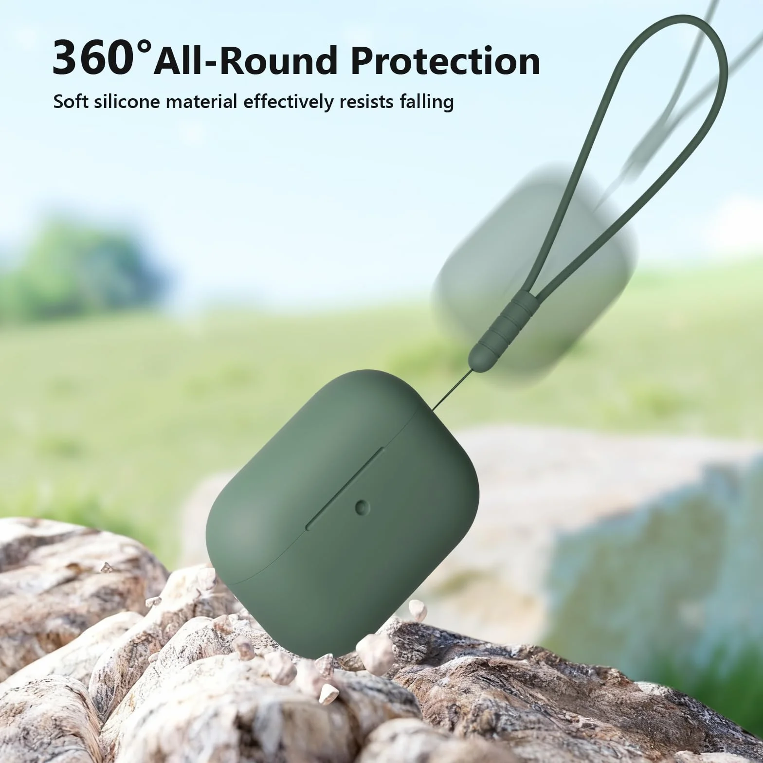 Silikonowe etui AirPods Pro 3 odporne na wstrząsy z zestawem do czyszczenia i smyczą