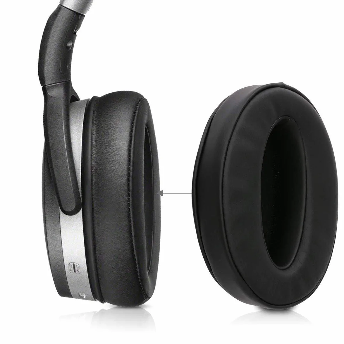 Wymienne Nauszniki do Sennheiser HD4.50/HD4.50BT/HD 4.50BTNC/HD4.50SE/HD4.40BT, Zapasowe Nauszniki do Sennheiser HD4.30G/HD4.20S/HD458BT/HD 450BT/HD400S/HD350BT/HD300,Miękka Skóra(Czarny)