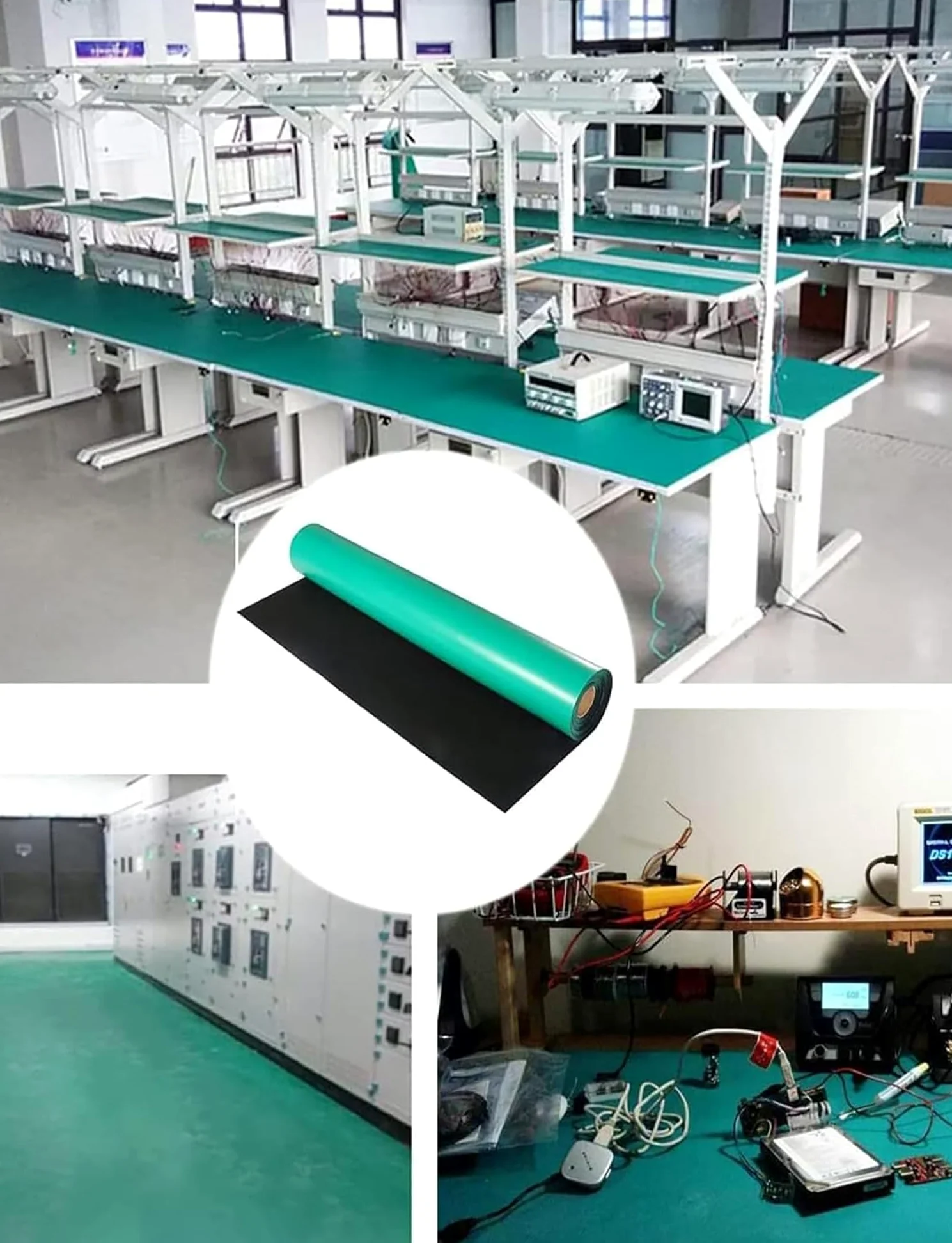 Mata do lutowania, Mata uziemiająca do stacji roboczej ESD o grubości 2 mm do lutownicy i elektroniki, wiele rozmiarów(0.2 x 80 cm)