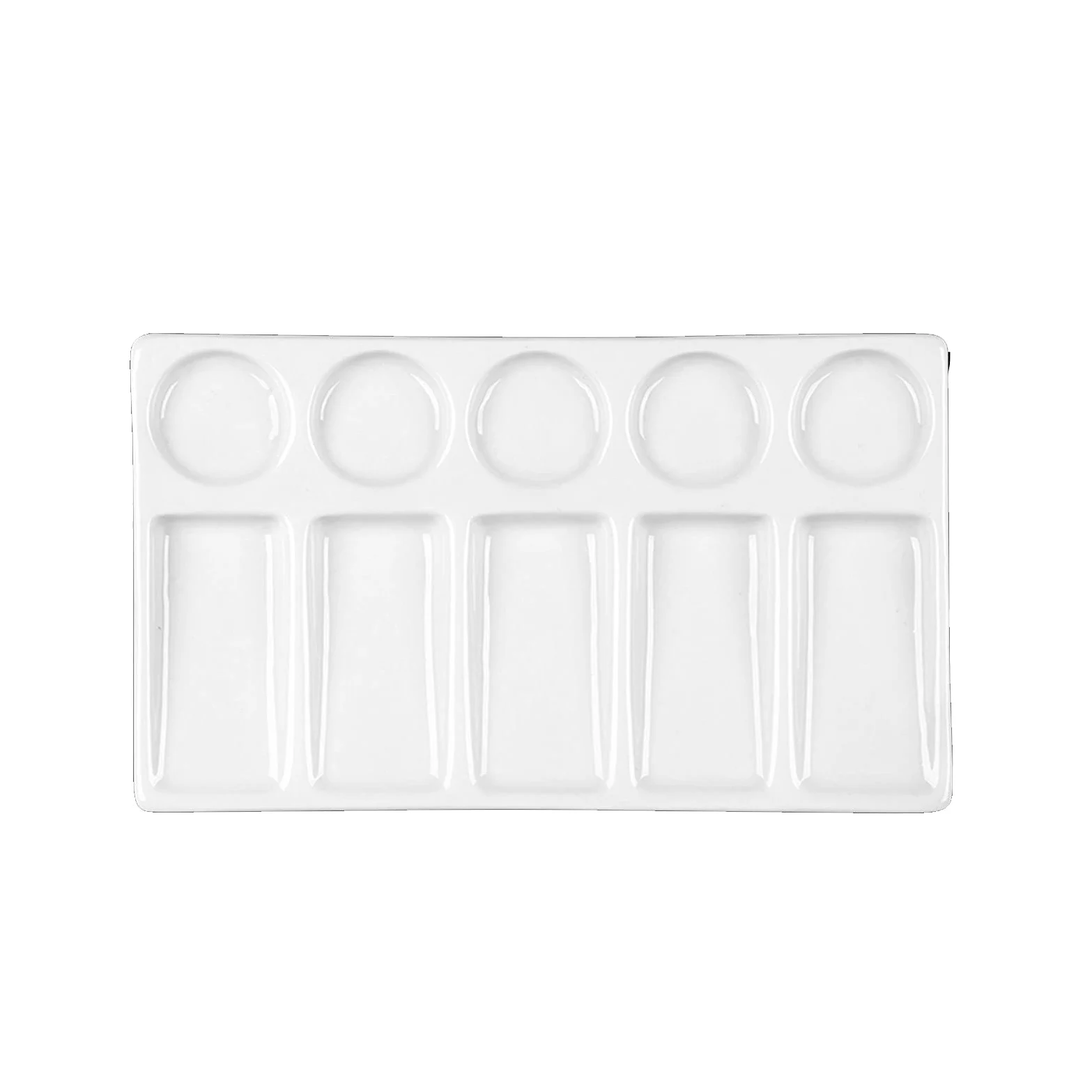1 sztuka ceramiczna taca do malowania artystycznego do malowania akwarelowego, materiały artystyczne (Bianco)