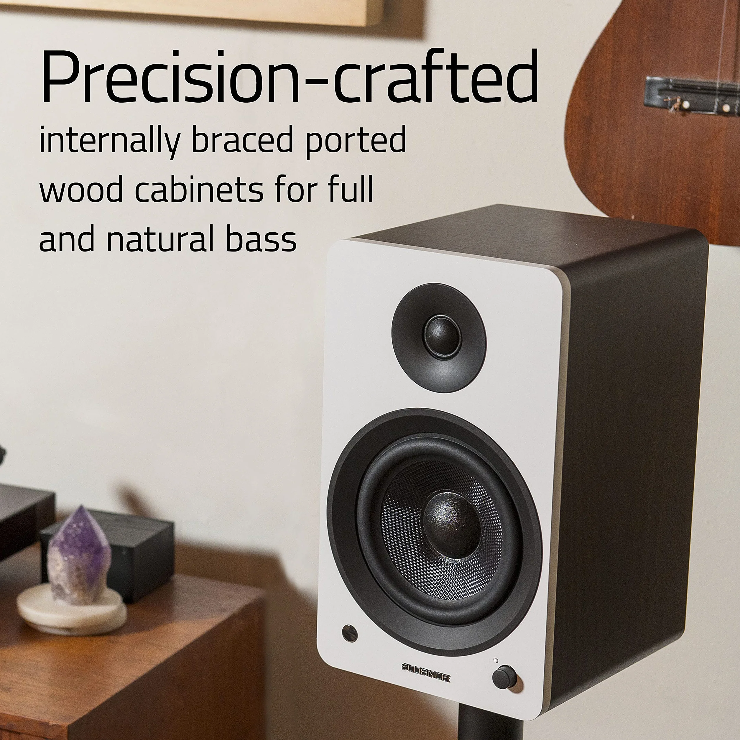 Fluance Ai61 2-drożne głośniki stereo 2.0 półkowe 6,5 cala 120 W Bluetooth 5 Naturalny orzech