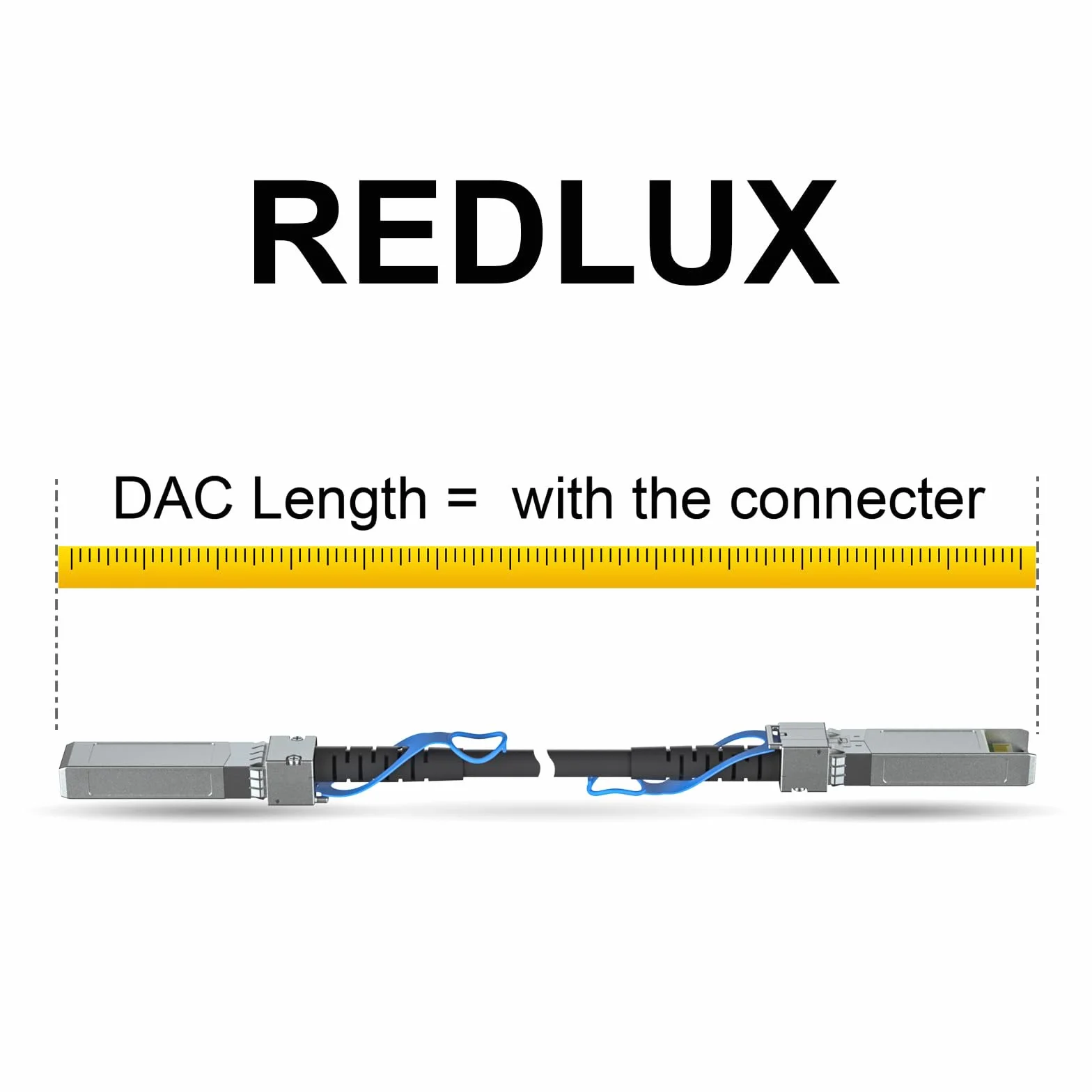 REDLUX Kabel DAC 10G SFP+ 0,25 m, 0,25 m, podwójny kabel miedziany, bezpośrednie połączenie, kompatybilny z Cisco, Ubiquiti UniFi, Meraki, Microtik, Fortinet, TP-Link, D-Link, Broadcom