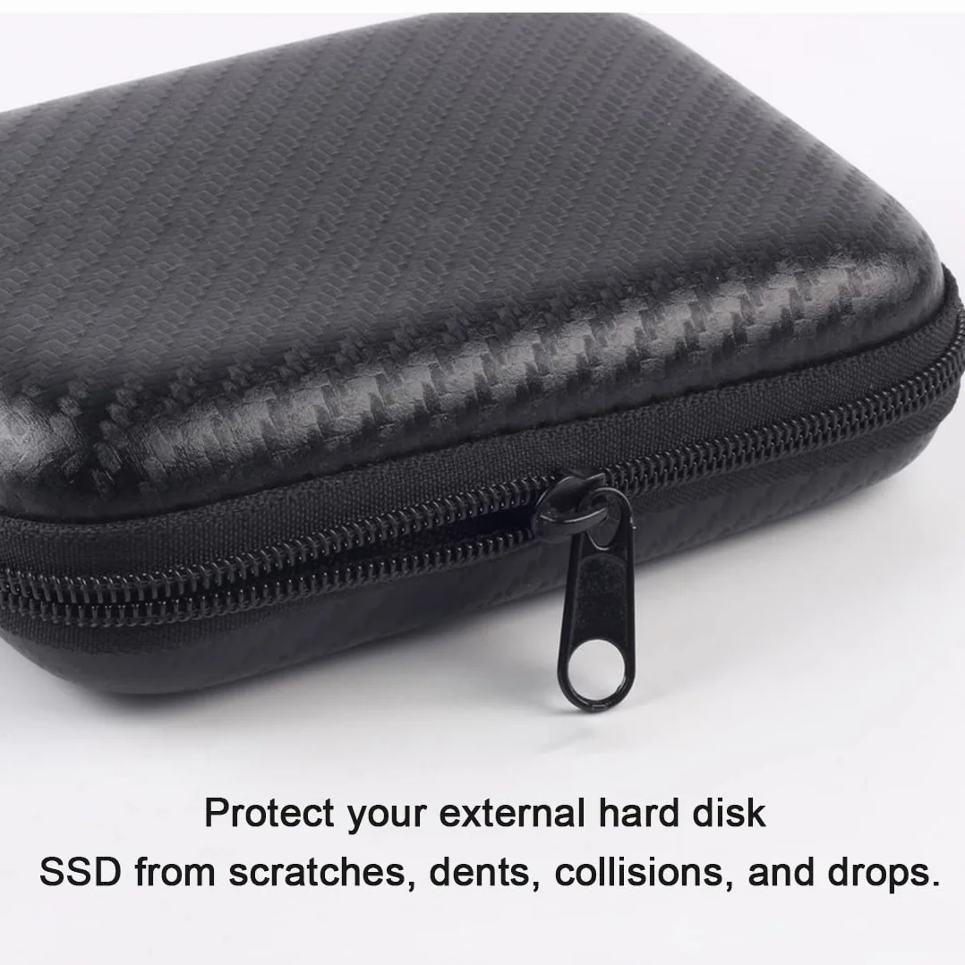 Twarda obudowa do Portable External SSD, etui podróżne torba do przechowywania, etui na dyski twarde Etui na dysk twardy 2,5" cala i SDD, 2 komory wewnętrzne