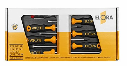Elora 0583520505500 zestaw wkrętaków, szczelinowy i krzyżakowy, 5-częściowy, -583-S5K